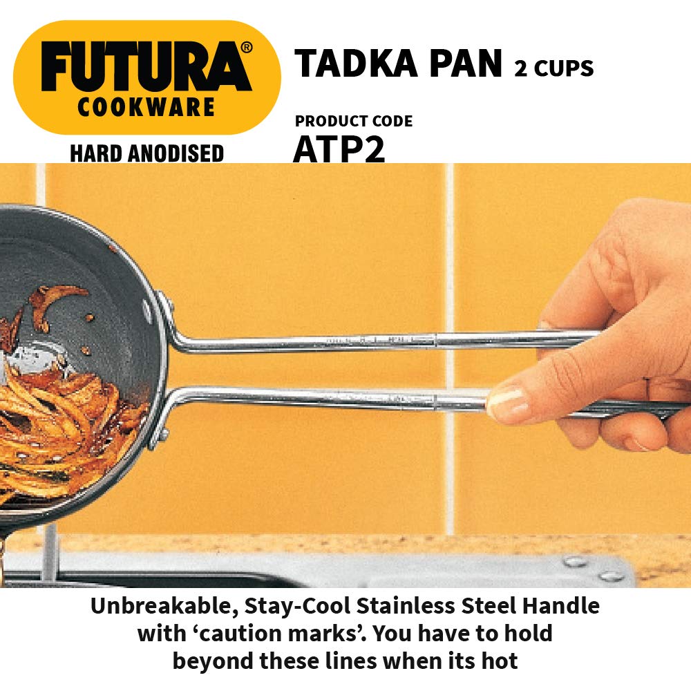 FUTURA Anodized Aluminum Heating Pan - 4.72 Inch Nonstick Cookware for Induction Stovetops - Perfect for Searing, Frying & Sauteing - Black