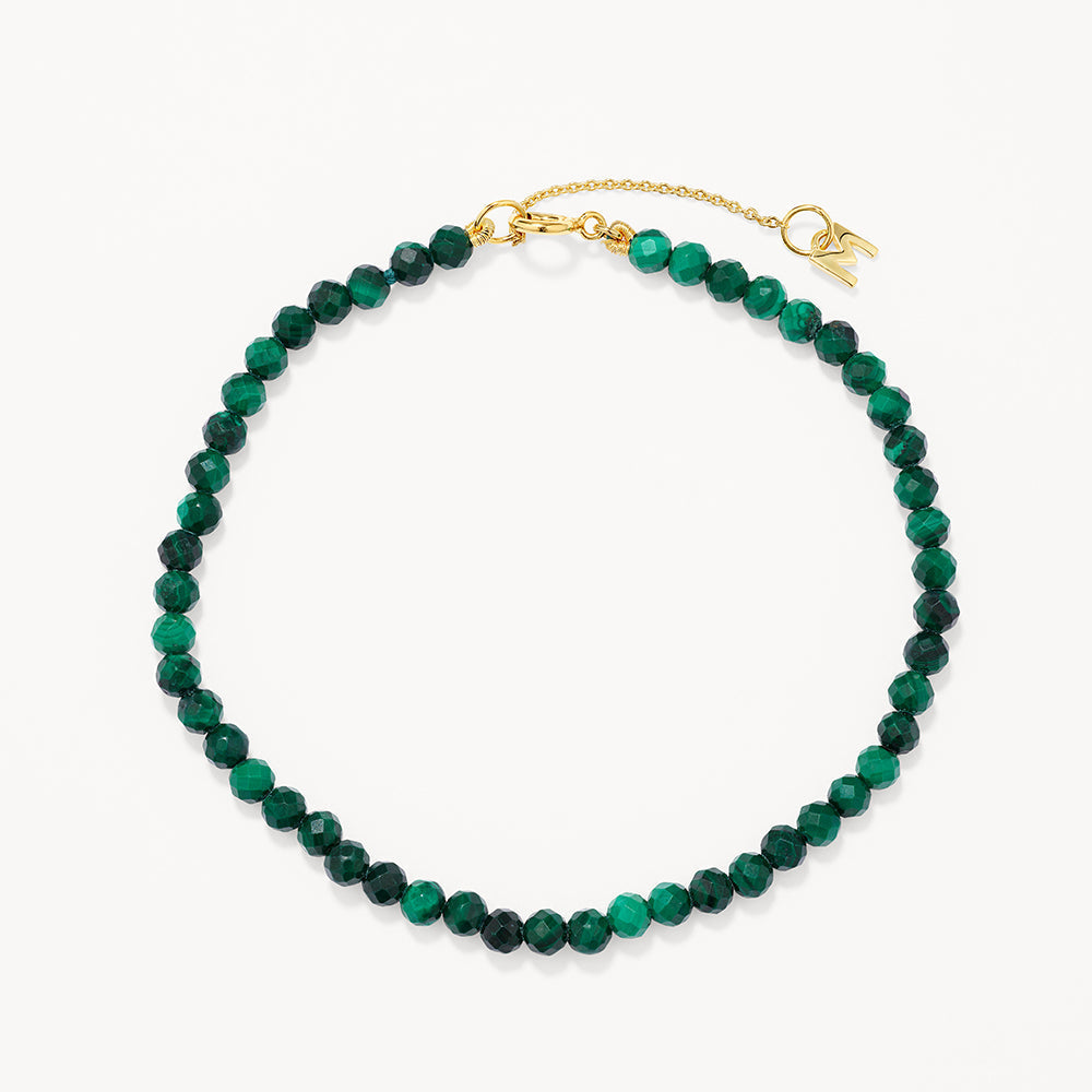 Micro Malachite Bead Bracelet in Gold - Handmade Gemstone Jewelry for Women - Perfect for Everyday Wear, Gifts & Spiritual Healing
