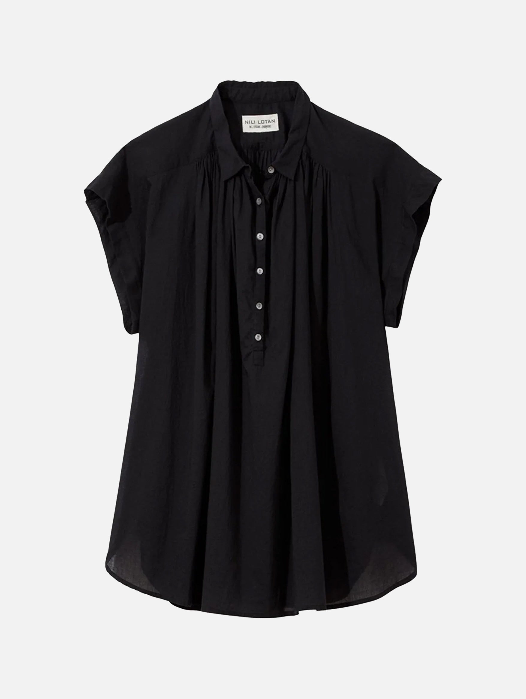 Normandy Cotton Blouse for Women - Soft & Comfortable Black Button-Up Shirt | Perfect for Office, Casual Wear & Date Nights