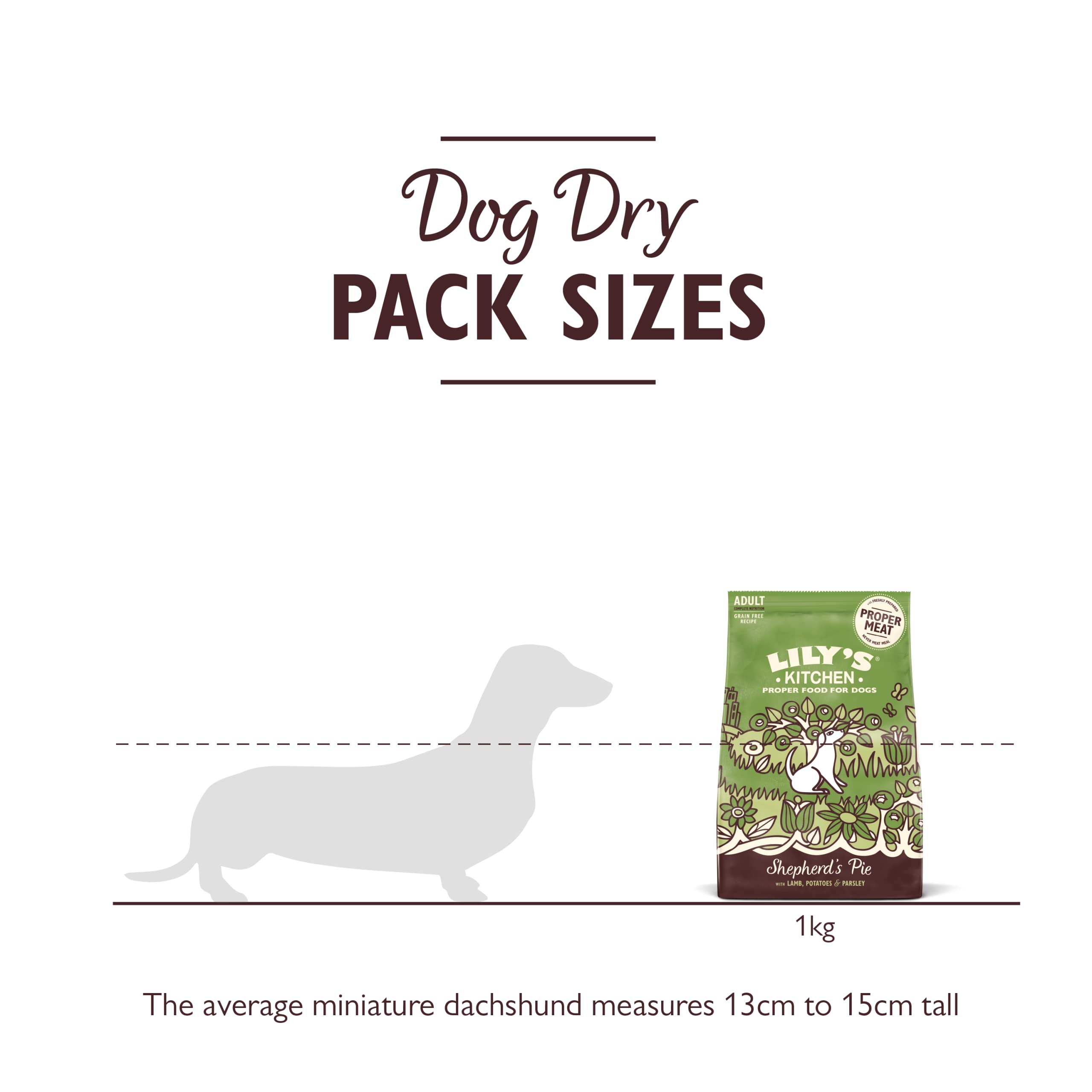 Lily's Kitchen Premium Dry Dog Food - Lovely Lamb with Peas & Parsley, Grain-Free Recipe, 1kg Pack of 4 | High Protein Adult Dog Kibble for Sensitive Stomachs | Perfect for Home Feeding, Travel & Outdoor Adventures