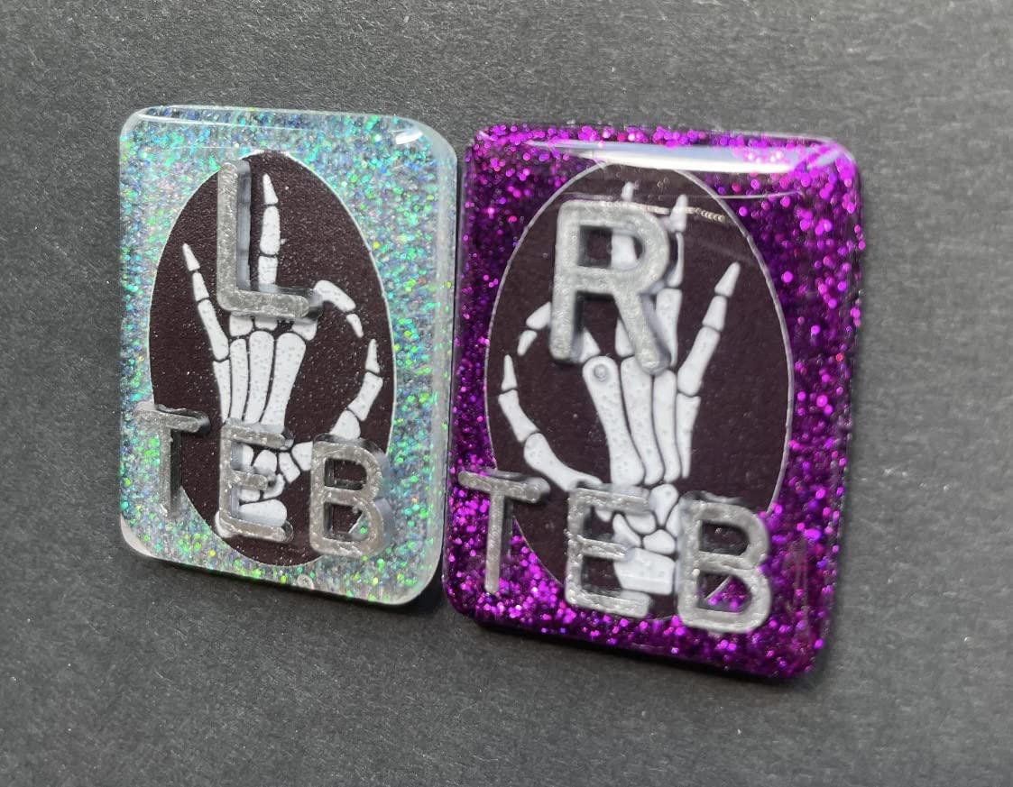 Skeleton Hand X-ray Markers - Personalized Rectangle Glitter Markers with 2-3 Initials - Perfect for Radiologists, Medical Students & Halloween Decor