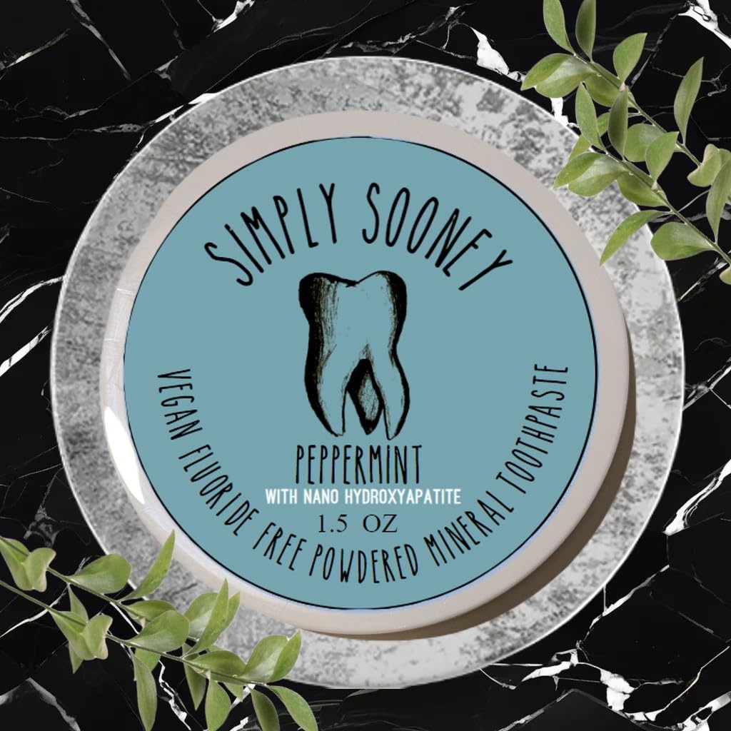 Remineralizing Vegan Mineral Tooth Powder with Peppermint & Nano-Hydroxyapatite - Natural Teeth Whitening & Strengthening Formula - 1.5oz Jar - Ideal for Sensitive Teeth & Eco-Friendly Oral Care at Home or Travel