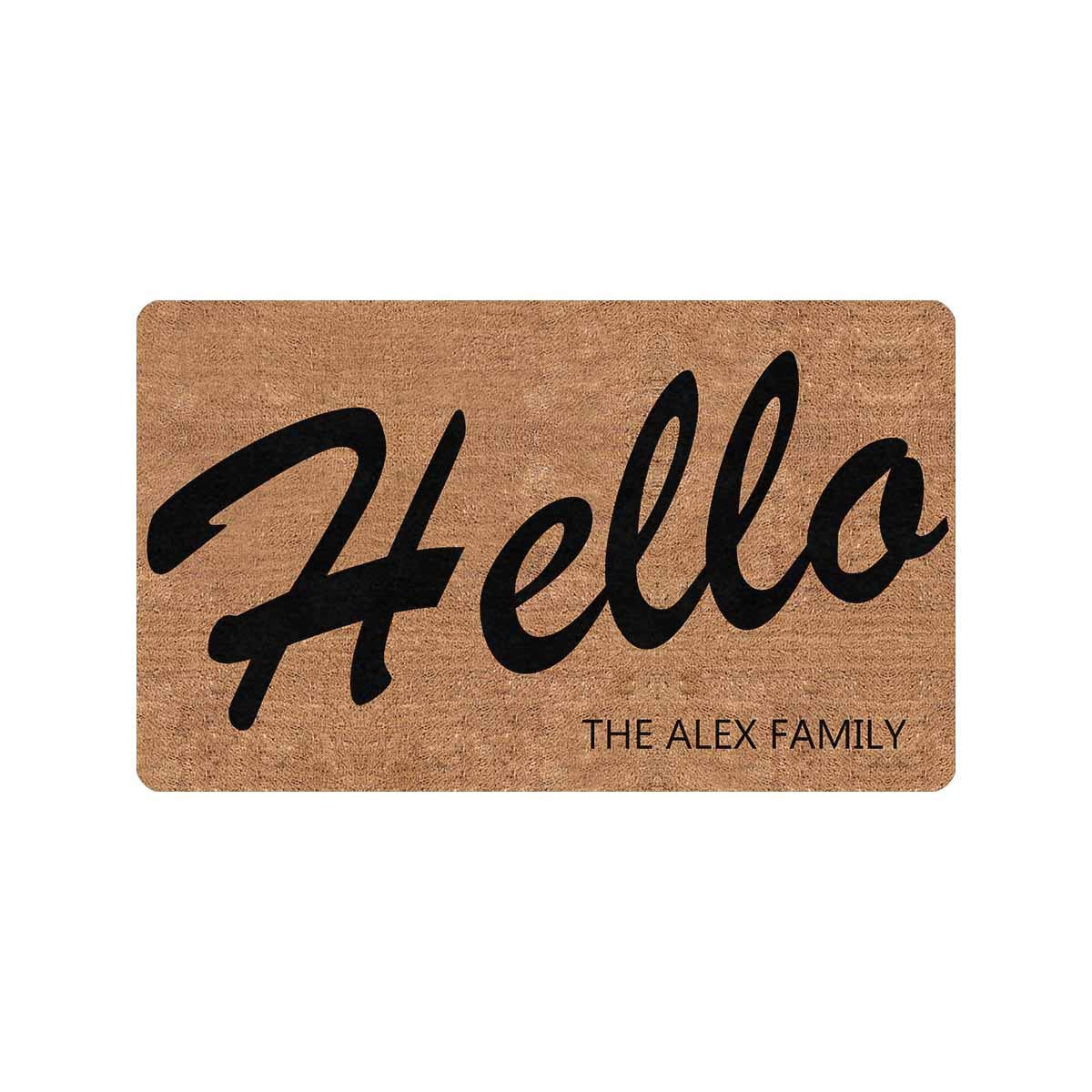 Personalized Non-Slip Doormat 24x16 Inch - Custom Funny Welcome Mat with Your Name/Text - Indoor Outdoor Entrance Rug Decor for Home, Porch, Office - Perfect Housewarming Gift