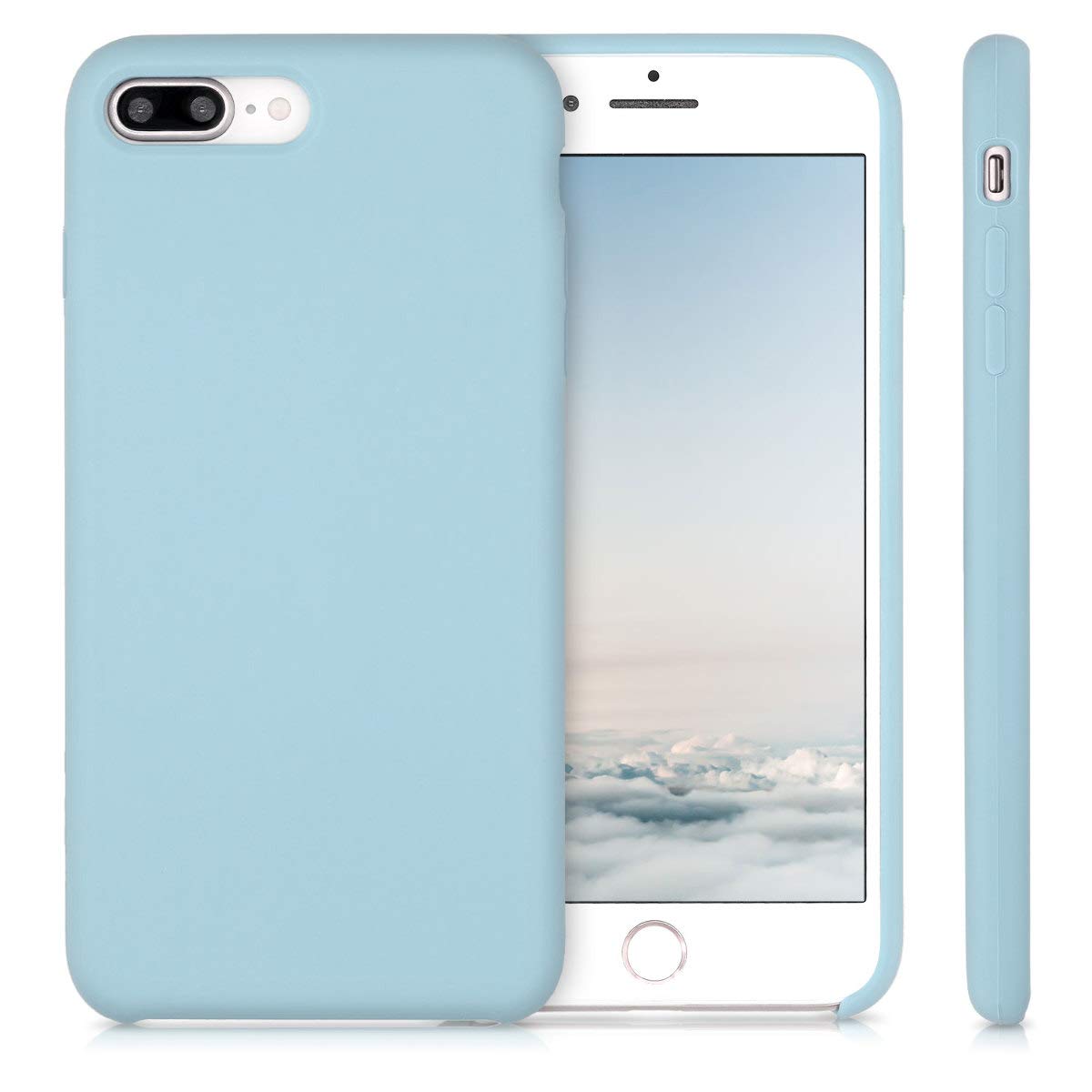 kwmobile Premium TPU Silicone Case for Apple iPhone 7 Plus/iPhone 8 Plus - Soft Protective Phone Cover in Pastel Blue | Perfect for Everyday Use, Work & Travel Protection