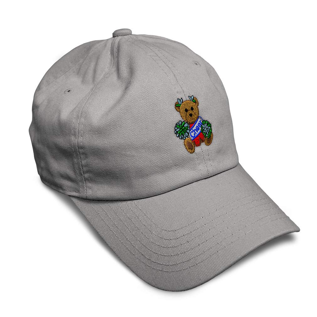 Soft Cotton Baseball Cap - Sporty Cheerleader & Teddy Bear Design - Unisex Dad Hat for Men & Women - Perfect for Cheerleading, Sports Events & Casual Wear
