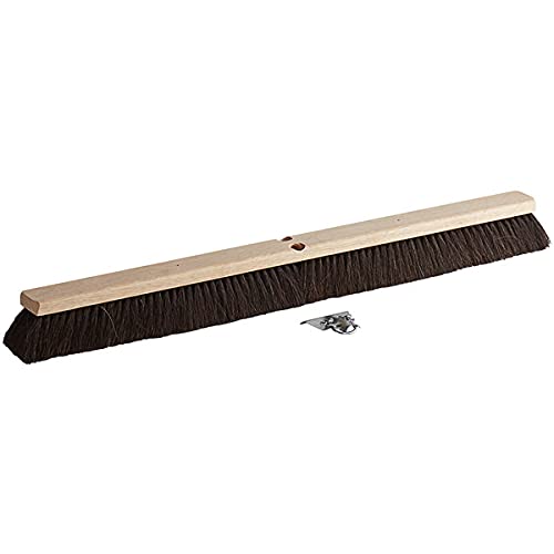 36Inch Horsehair Push Broom - Heavy Duty Outdoor Cleaning with Dust Pan
