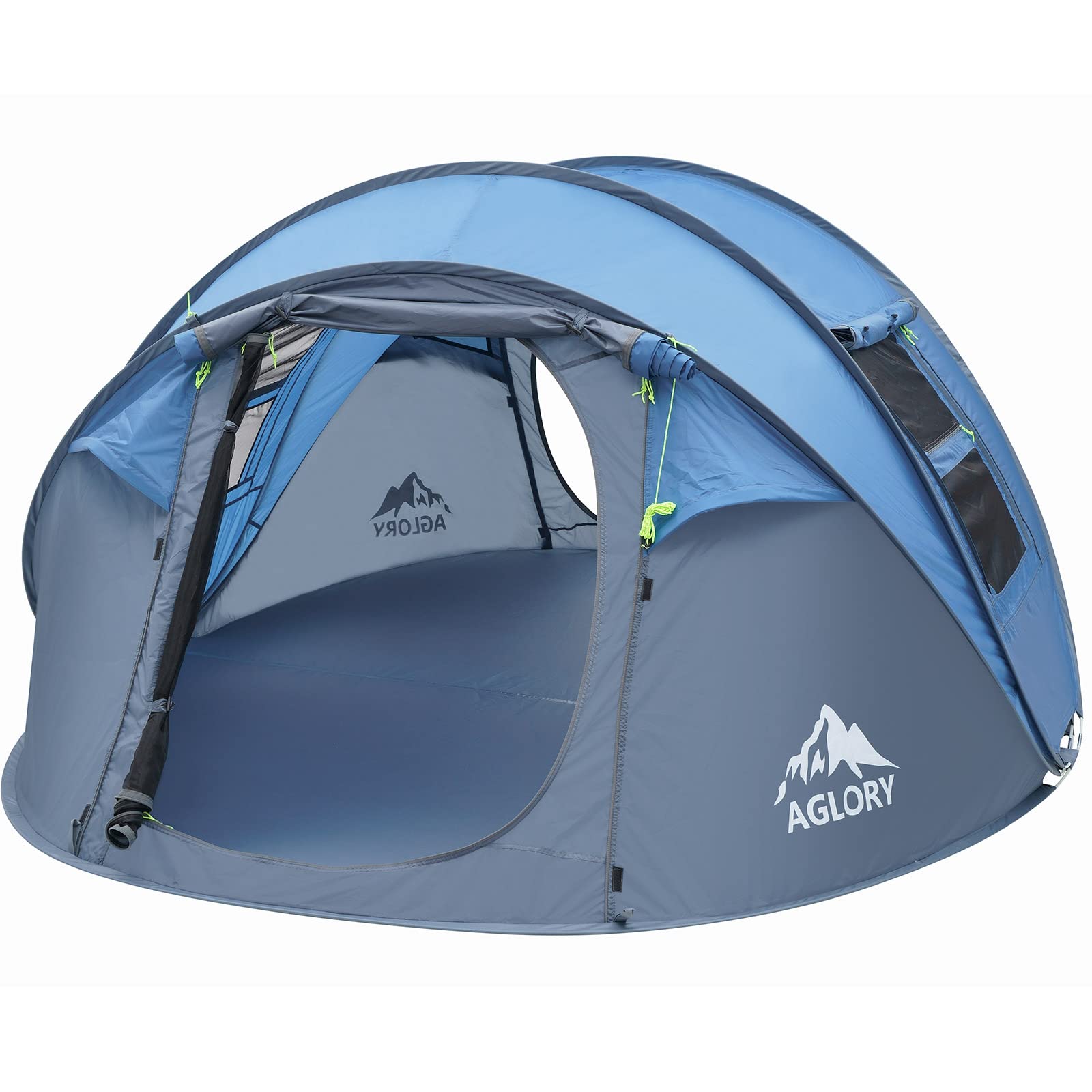 **4-5 Person Easy Pop Up Tent - 9.5’X6.8’X49’’ Instant Setup, Waterproof, 2 Doors - Family Camping Tent for Outdoor Adventures, Beach, Picnics & Backpacking**