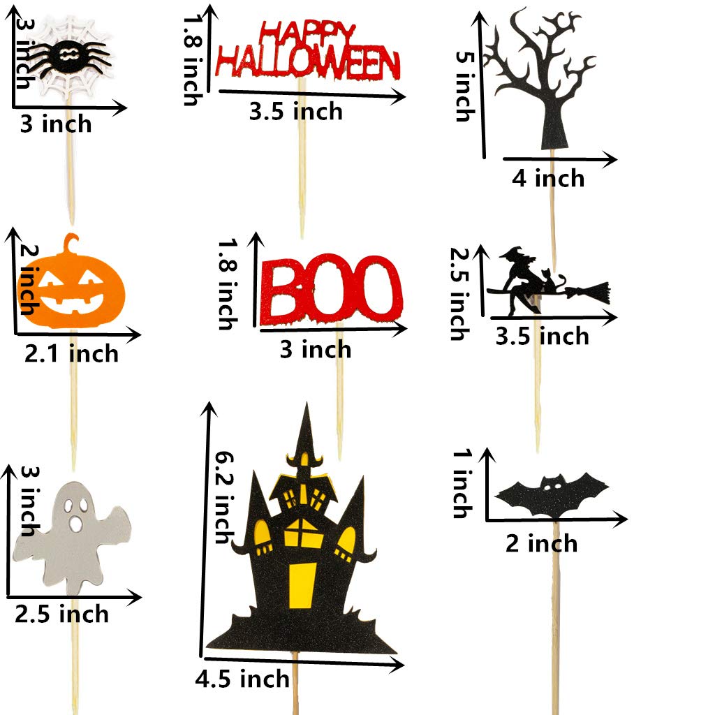 15-Piece Halloween Cake Topper Set - Haunted House, Ghost, Pumpkin & Spider Decorations for Wizard Party, Cupcakes & Spooky Celebrations | Perfect for Halloween Desserts, Birthday Cakes & Themed Events