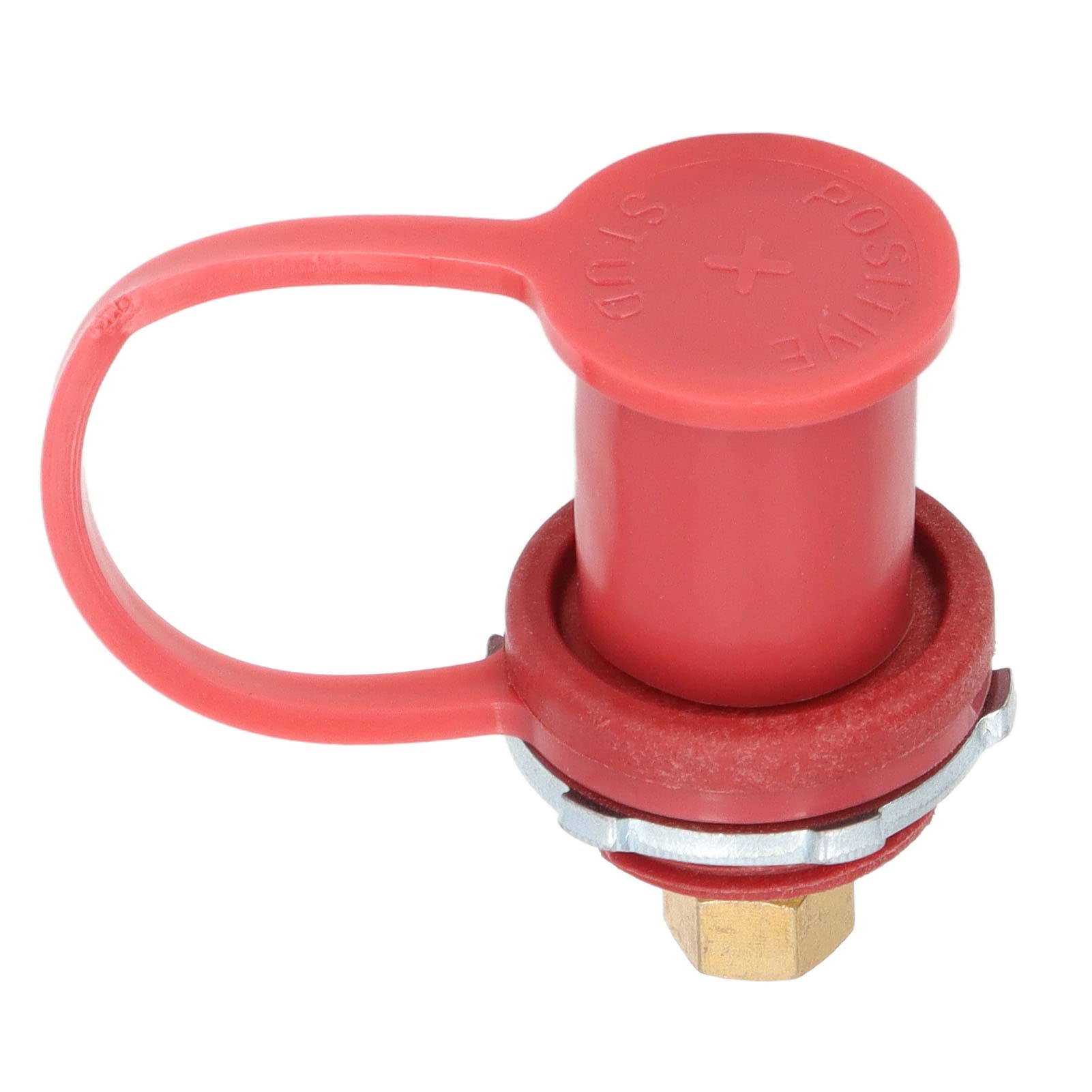 Red & Black Battery Charger Post with 20mm Waterproof Insulating Cap - Universal Car, Truck, RV, Tractor & Boat Battery Terminal Jumper Studs - Ideal for Remote Charging, Jump Starts & Marine Applications