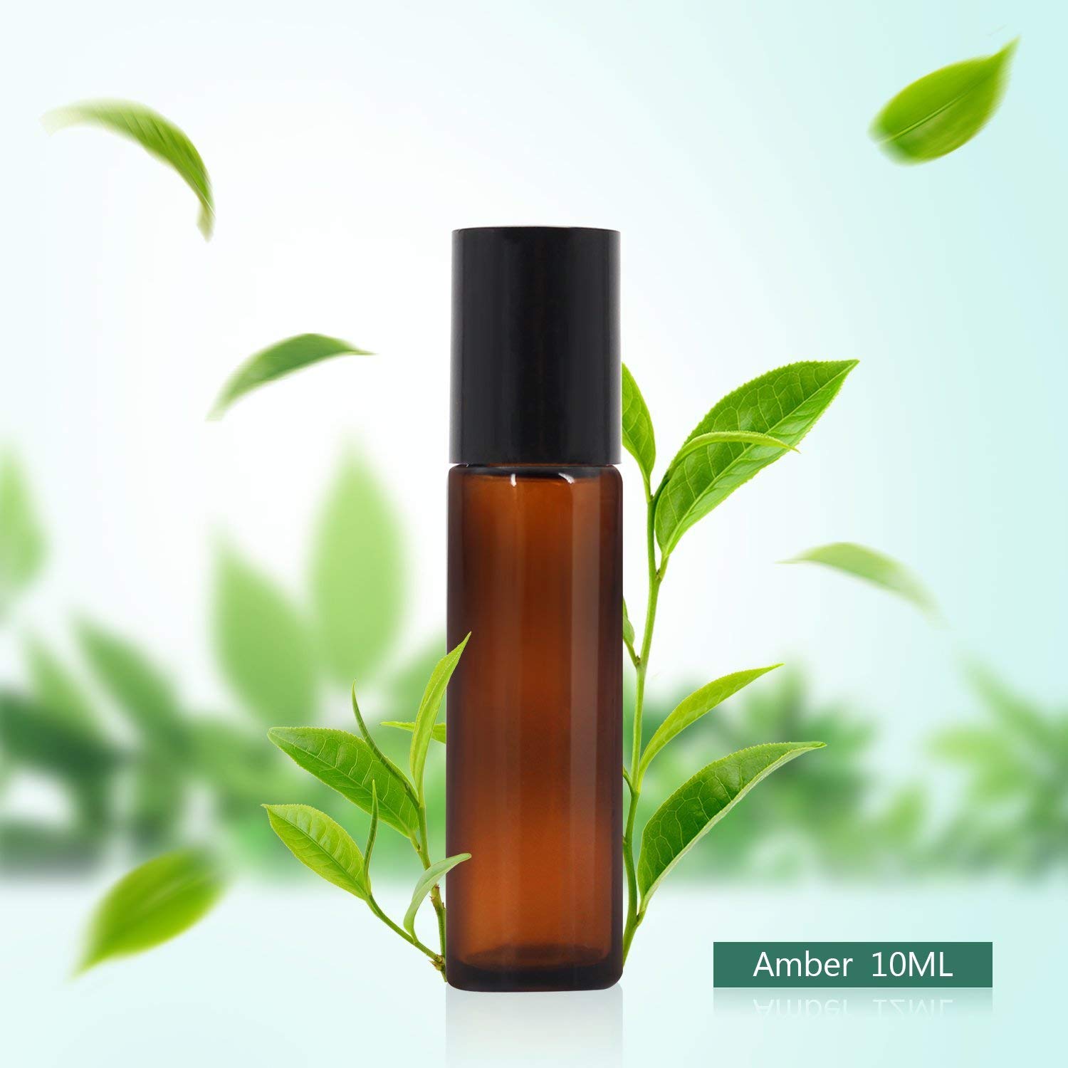 PHARCOS 10ml Amber Glass Roll On Bottles with Black Cap - Essential Oil Roller Bottles for Perfumes, Attar, Lip Balms & Aromatherapy | Refillable, Reusable, Leakproof & Eco-Friendly (Pack of 3) | Perfect for DIY Skincare, Travel & Home Fragrance Blending