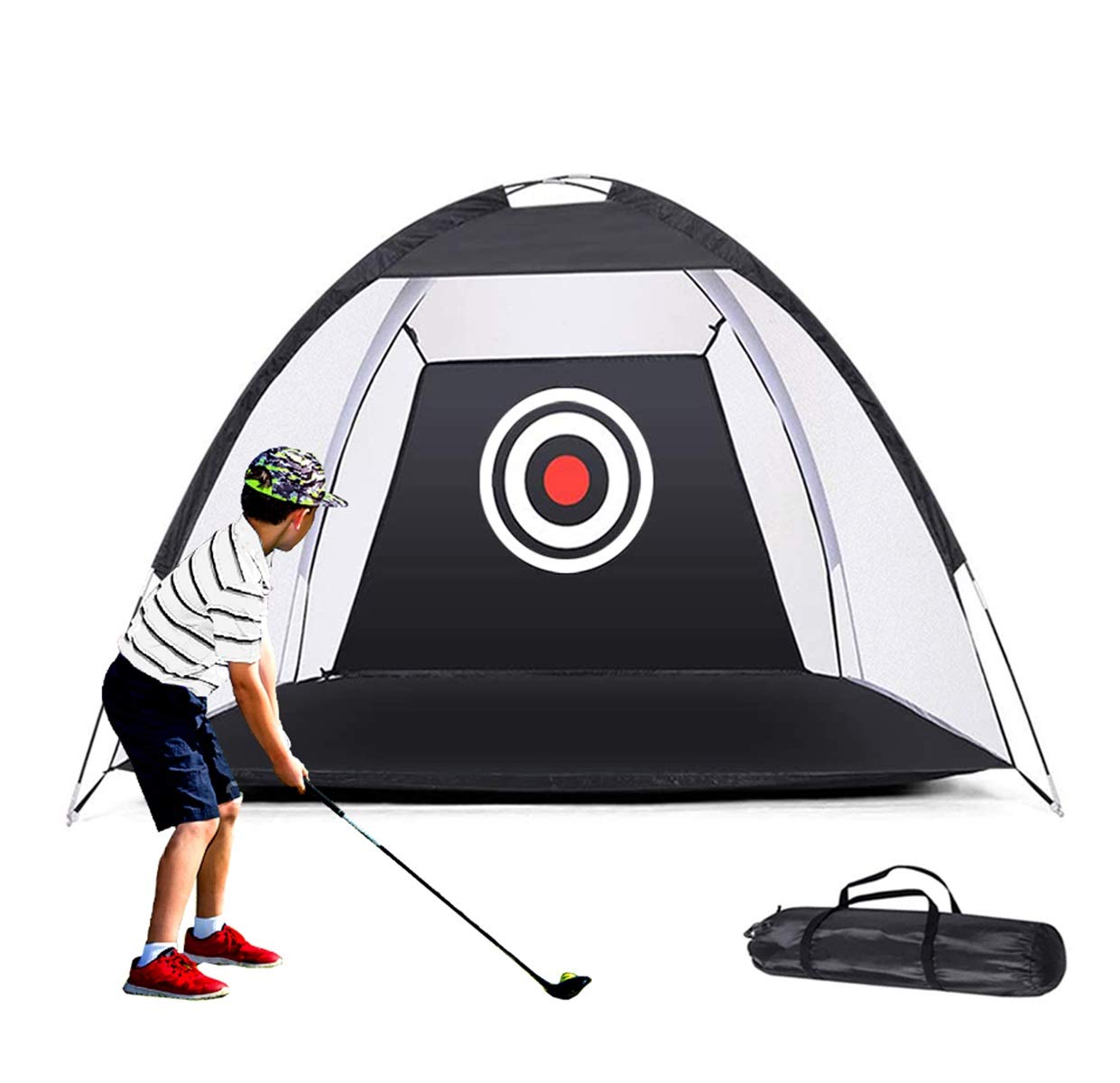 Foldable Golf Practice Net with Target - Portable Golf Hitting & Chipping Net for Backyard Driving, Indoor/Outdoor Use - Perfect Golf Training Aid & Kids Gift (Includes Carry Bag) - Ideal for Home Practice, Backyard Training & Golf Enthusiasts