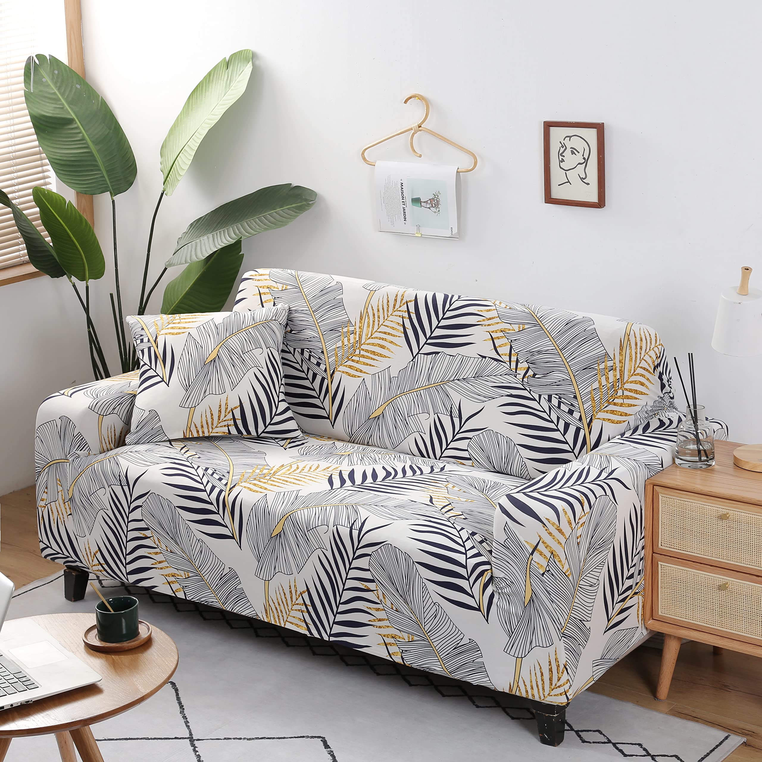 Stretch Printed Sofa Cover - Armchair Slipcover with Patterned Design | Perfect for Living Room, Office & Home Decor (BJLY)