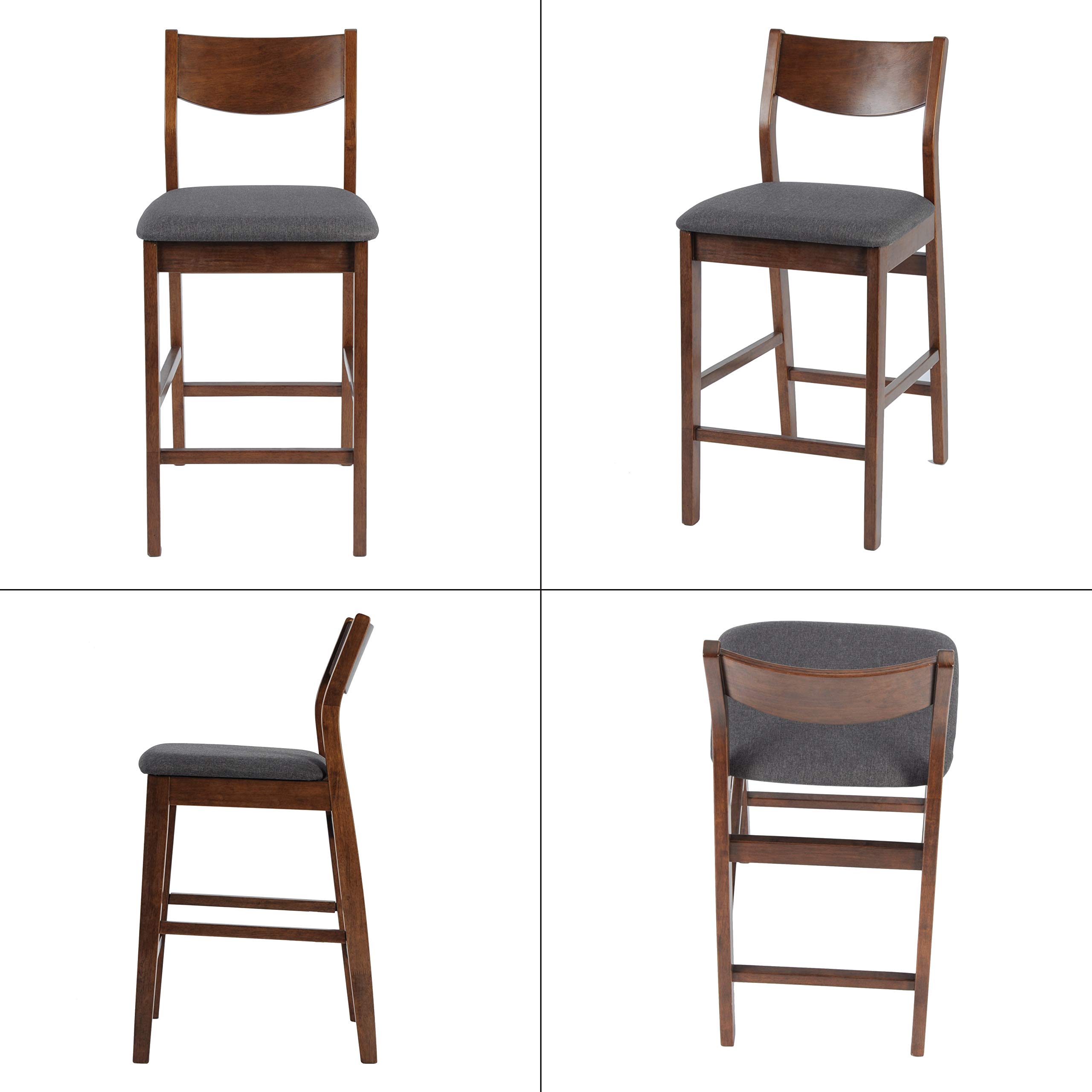 2 Pack Solid Wood Dining Chairs with Cushioned Seat & Back - Modern Upholstered Side Chairs Set for Kitchen, Breakfast Nook, Dining Room & Living Room - Comfortable Seating for Family Gatherings & Dinner Parties