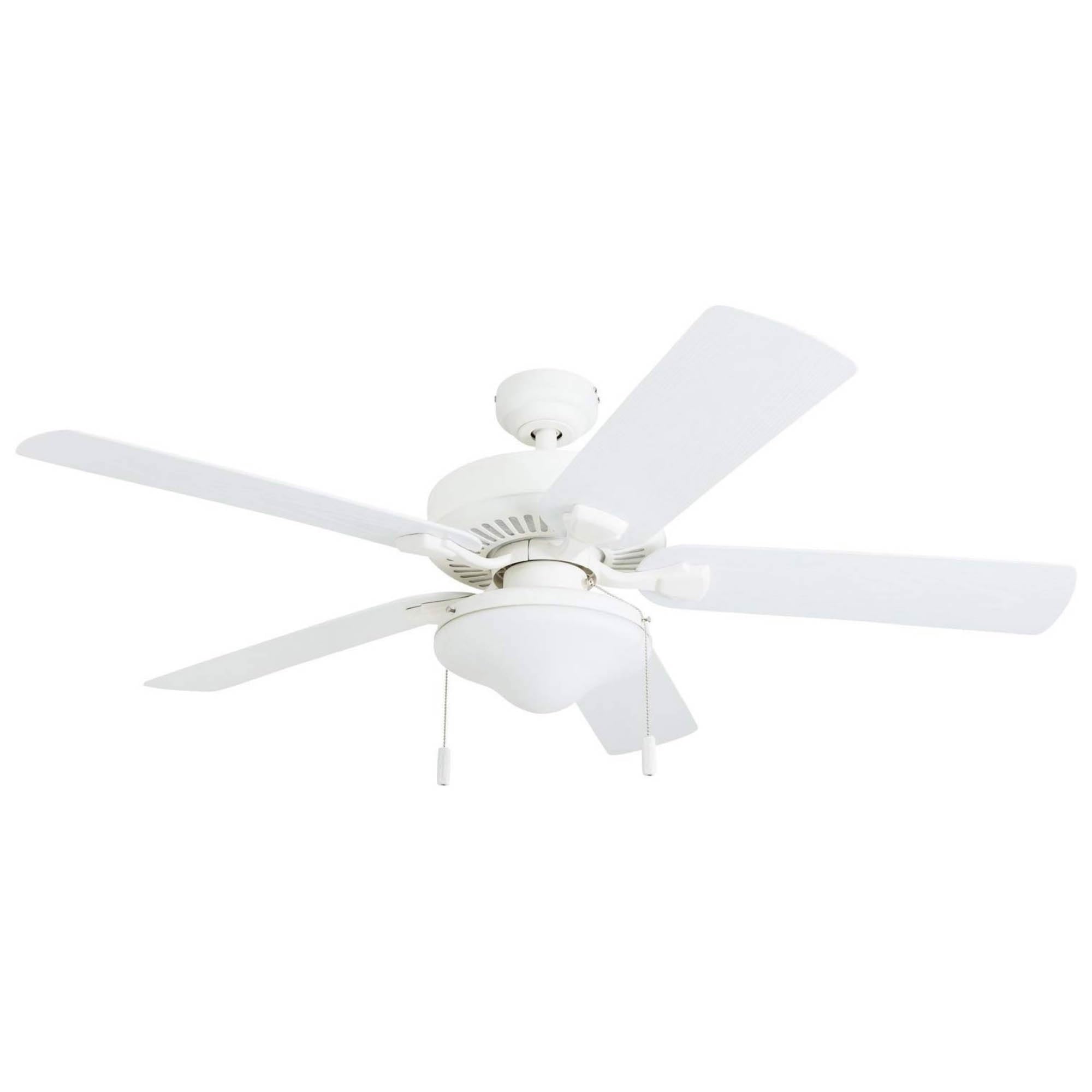 Honeywell Belmar 52 Inch Indoor/Outdoor Ceiling Fan with LED Light - 5 Blade Tri-Mount Design, Pull Chain Control, ETL Damp Rated, White (50513-01) - Perfect for Living Rooms, Bedrooms, Patios and Covered Outdoor Spaces