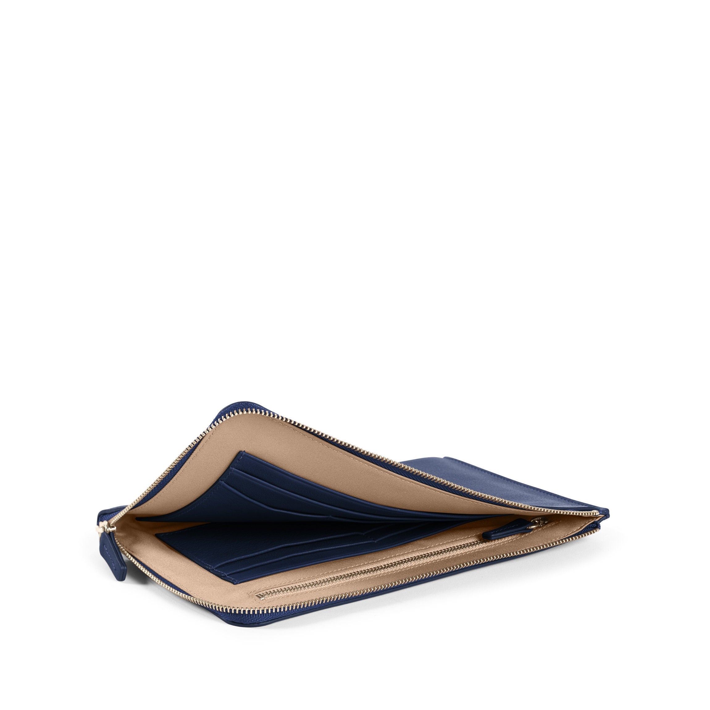 Slim Zip Travel Wallet for Men & Women - RFID Blocking Navy Blue Passport Holder - Perfect for Airplane, Cruise & International Trips