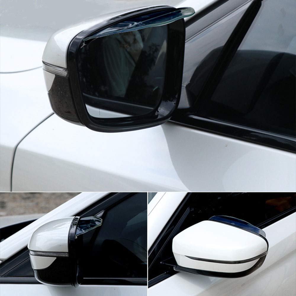 2Pcs Carbon Fiber Rear View Mirror Rain Guards - Smoke Black Side Mirror Visors & Eyebrow Covers for Cars, Trucks, SUVs | Waterproof Protection & Enhanced Style for Rainy Weather Driving