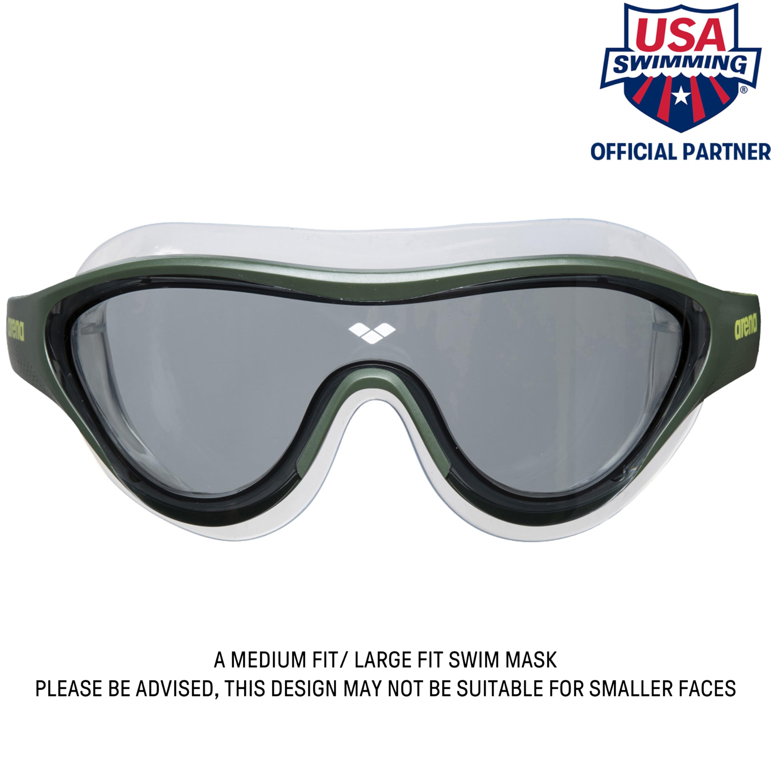 ARENA Unisex Adult The One Swim Mask - Anti-Fog, UV Protection Swimming Goggles for Men & Women - Large Fit Polycarbonate Mirror/Non-Mirror Lens - Ideal for Lap Swimming, Training & Competitive Use