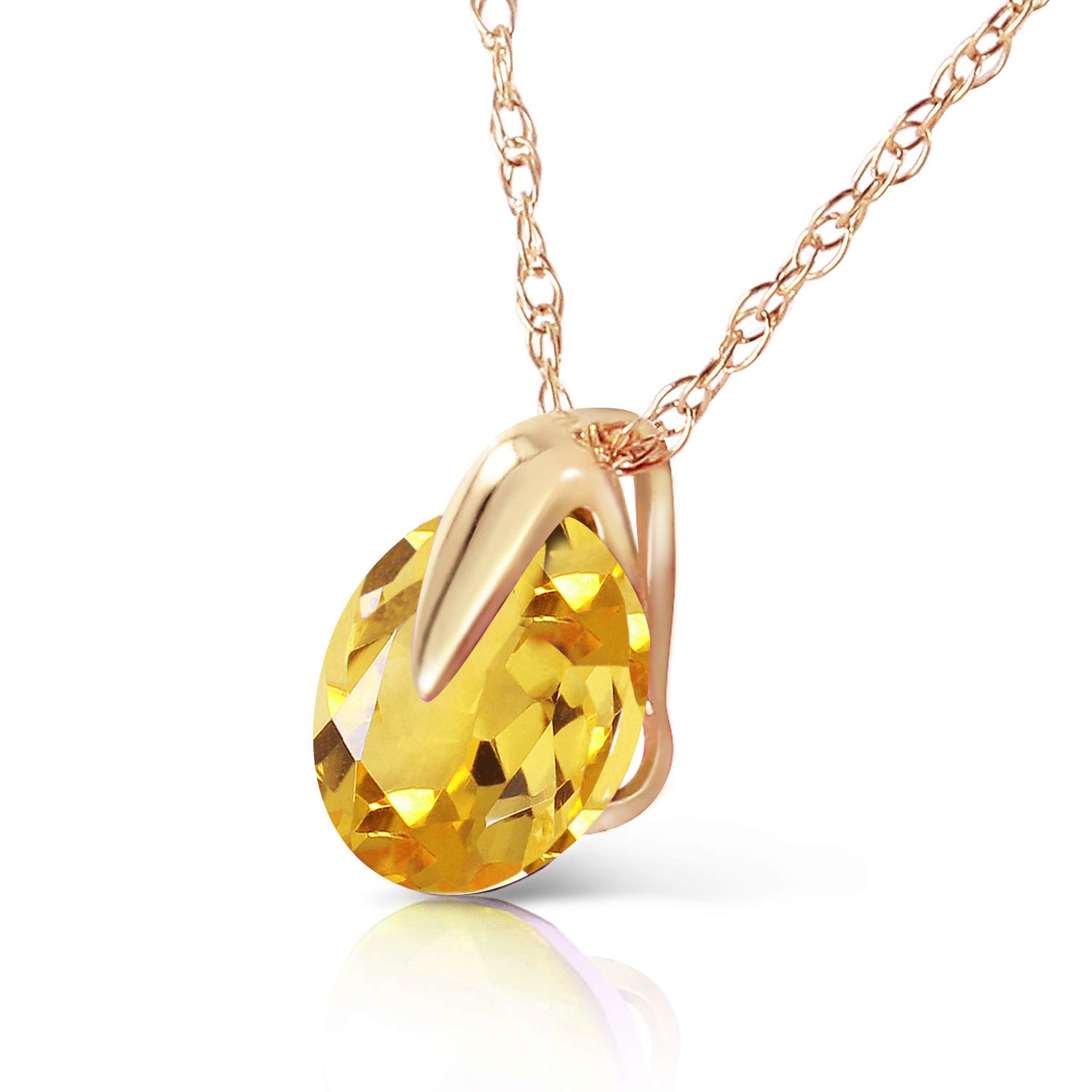 14K Solid Gold Necklace with Natural Citrine Gemstone | Elegant Galaxy Gold GG Jewelry for Women | Perfect for Gifts, Anniversaries & Special Occasions
