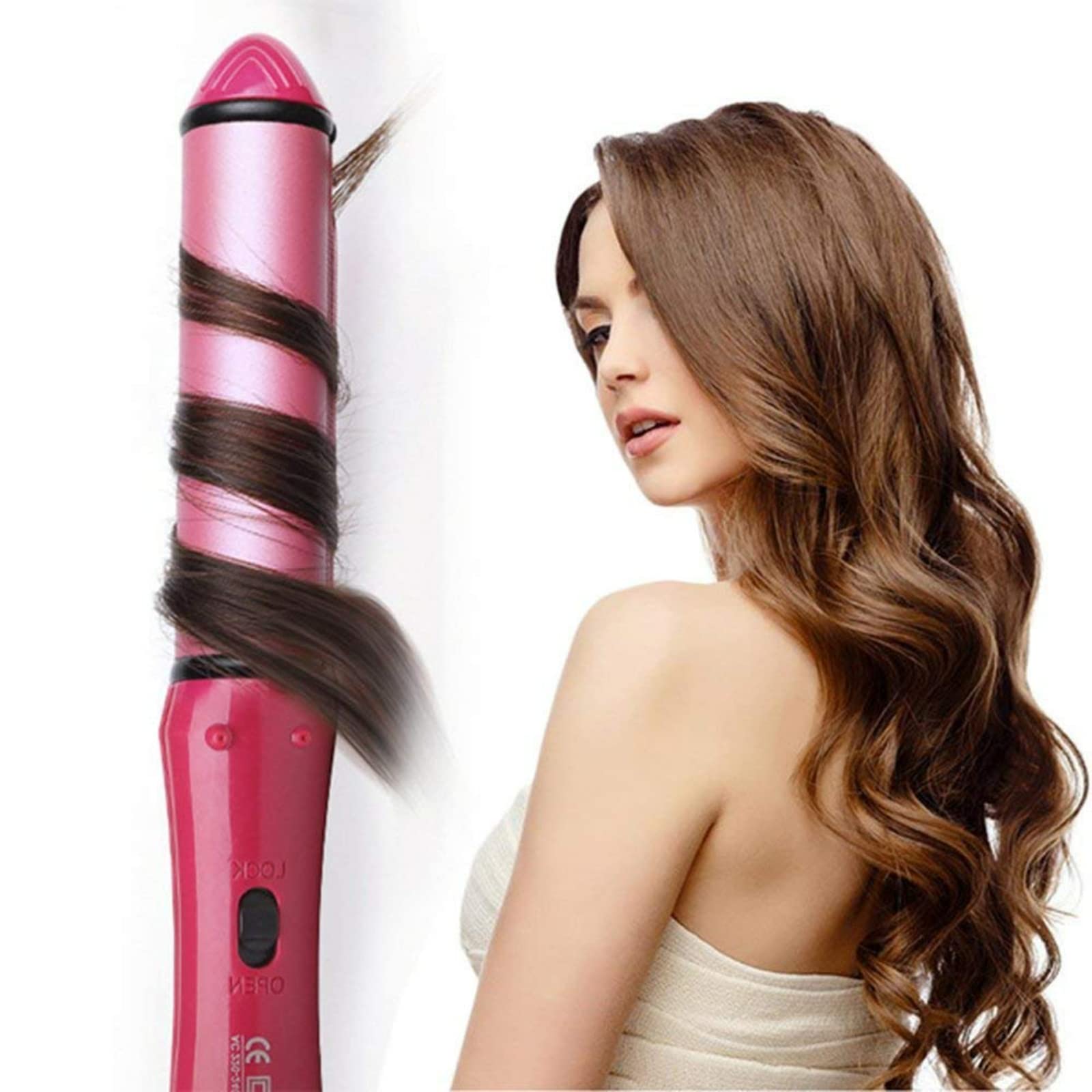 WONIRY 2 in 1 Hair Straightener and Curler Combo - Professional Ceramic Flat Iron & Curling Wand for Women (Pink) | Salon-Quality Styling for Home Use, Travel & Everyday Beauty