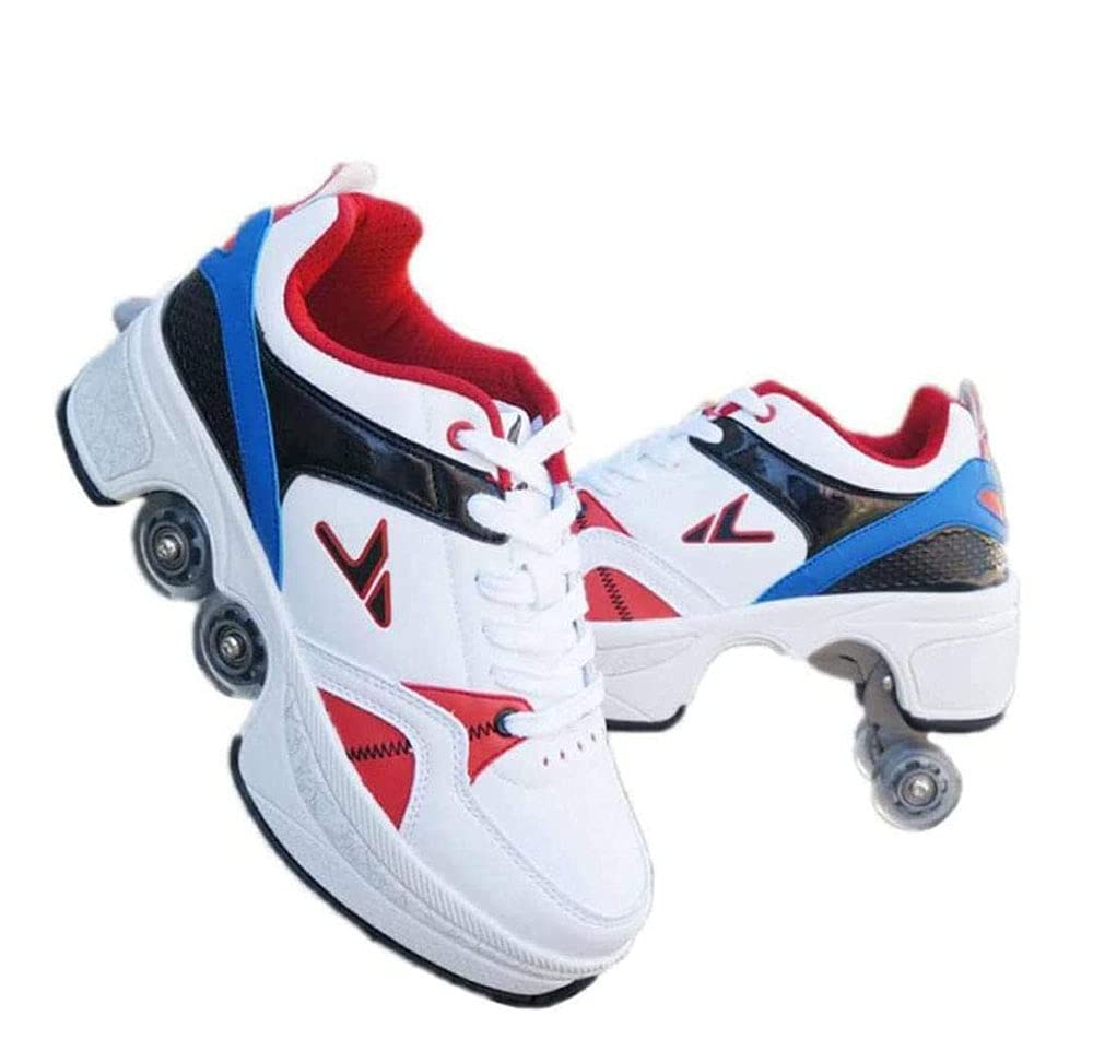 **Women's & Girls' Roller Skates - Adjustable Quad Wheels for Indoor & Outdoor Skating, Parkour, Fitness & Fun | Retractable Inline Skates for Boys & Adults**
