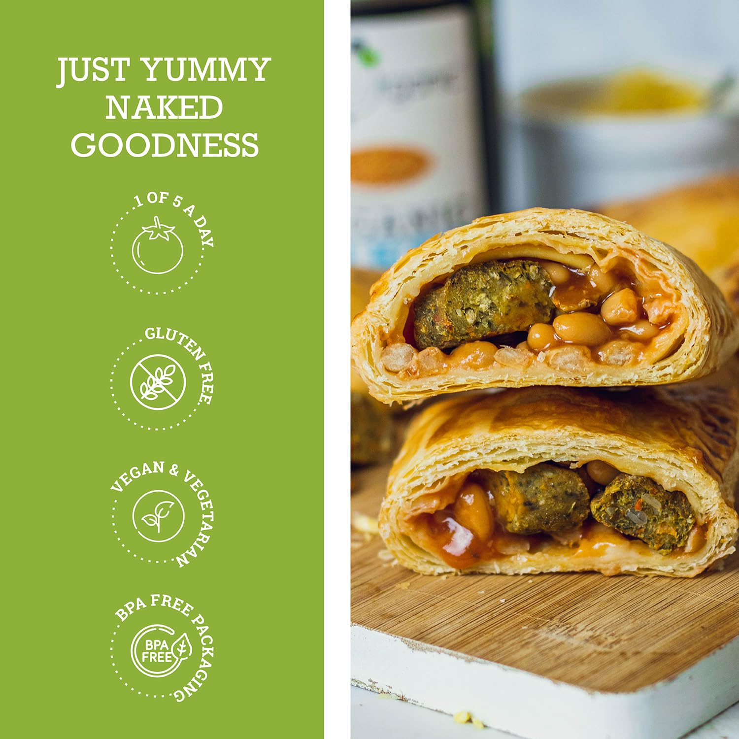 Organic Baked Beans in BPA-Free Can | Certified Vegan & USDA Organic | Perfect for Camping, BBQs & Quick Meals