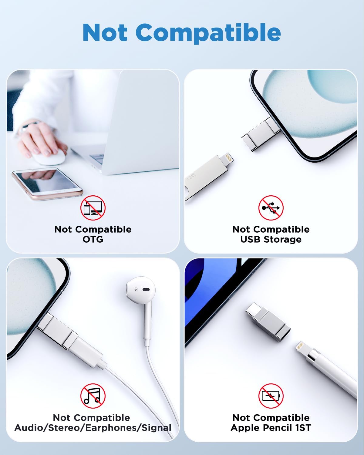 2-Pack Lightning to USB-C Adapter - Female to Male Connector for iPhone 15/15 Pro & Samsung S24/S23 - Fast Charging & Data Transfer - Compatible with Car, Home & Office Use (Silver)