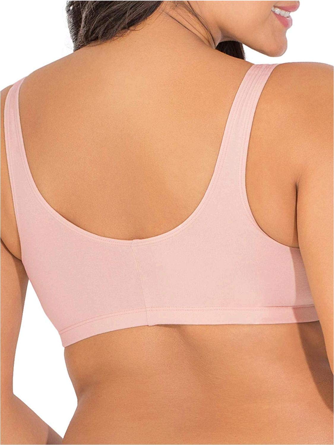 Fruit of the Loom Women's Comfort Front Closure Cotton Bra - Soft Wireless Support for Everyday Wear, Yoga & Lounge