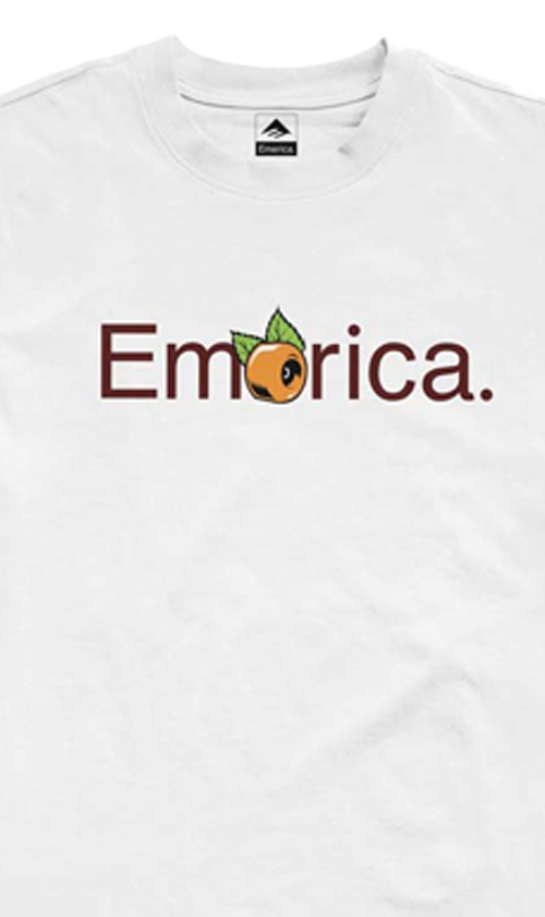 Emerica Pure OJ Men's Graphic T-Shirt - White Cotton Streetwear Tee for Skateboarding & Casual Wear