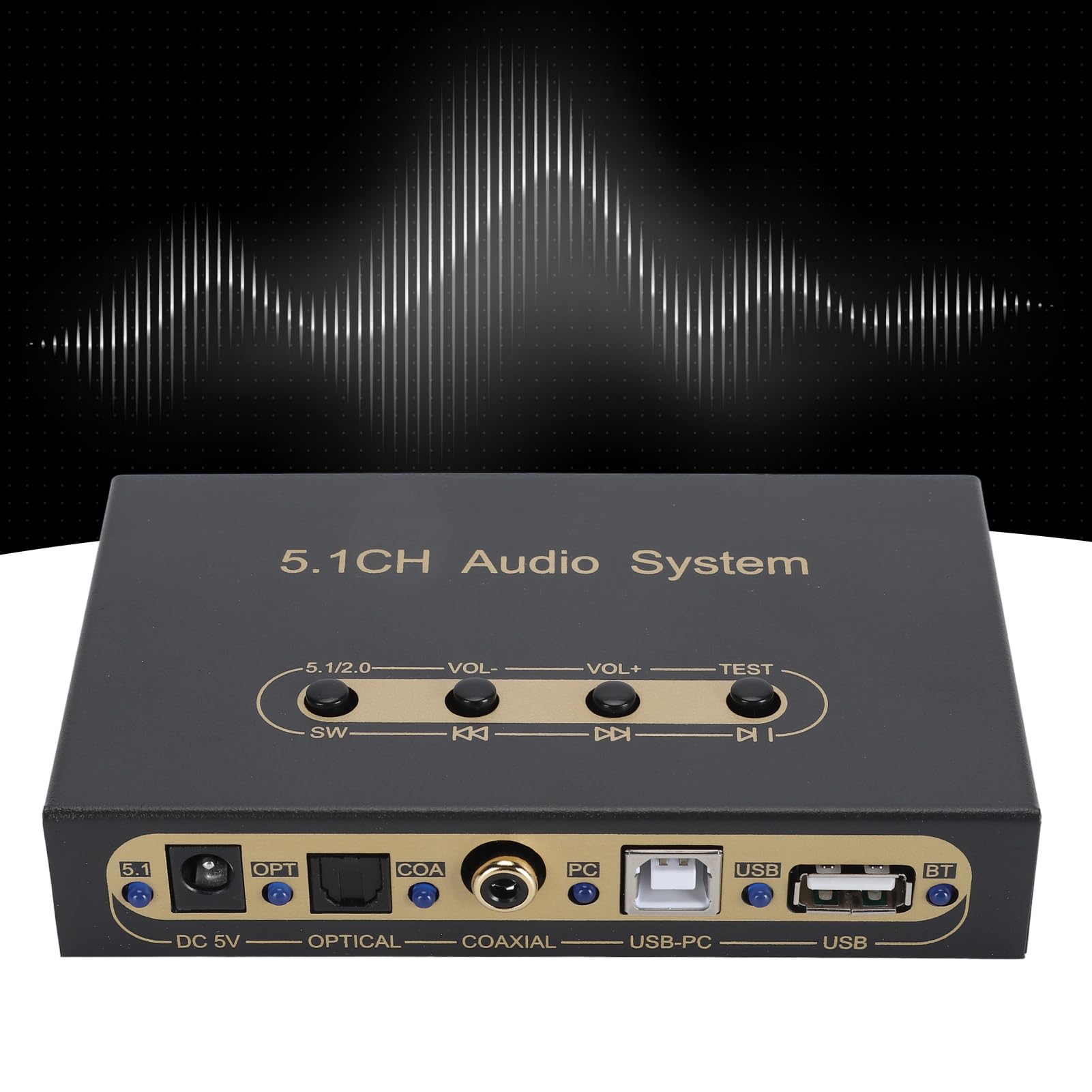5.1CH Audio Decoder DAC - Digital to Analog Converter with DTS Dolby AC3 LPCM Decoding - Sound Adapter for PS3, Home Theater, Car & Network Player (US Plug) - Perfect for Gaming, Movie Nights & Car Audio Systems