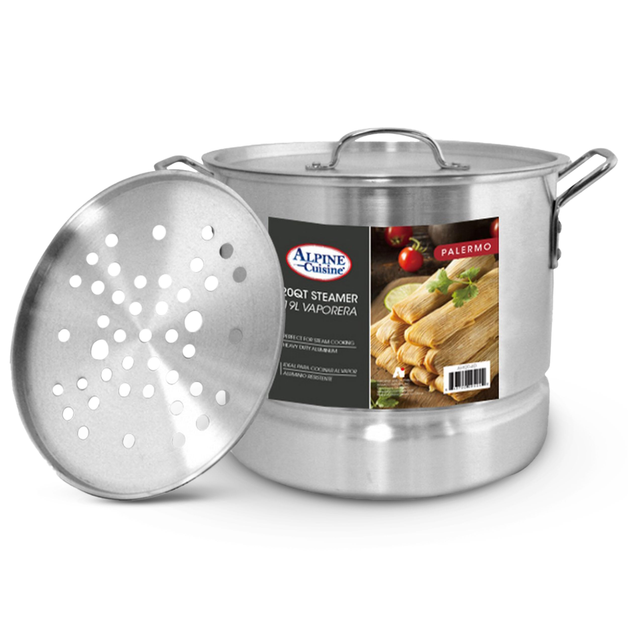 Aluminum Steamer Stock Pot 3-Piece Set with Lids - 20 Quart Multi-Tier Cooking Pot for Large Batch Meals | Ergonomic Handles & Easy Clean Design | Perfect for Family Dinners, Meal Prep & Catering