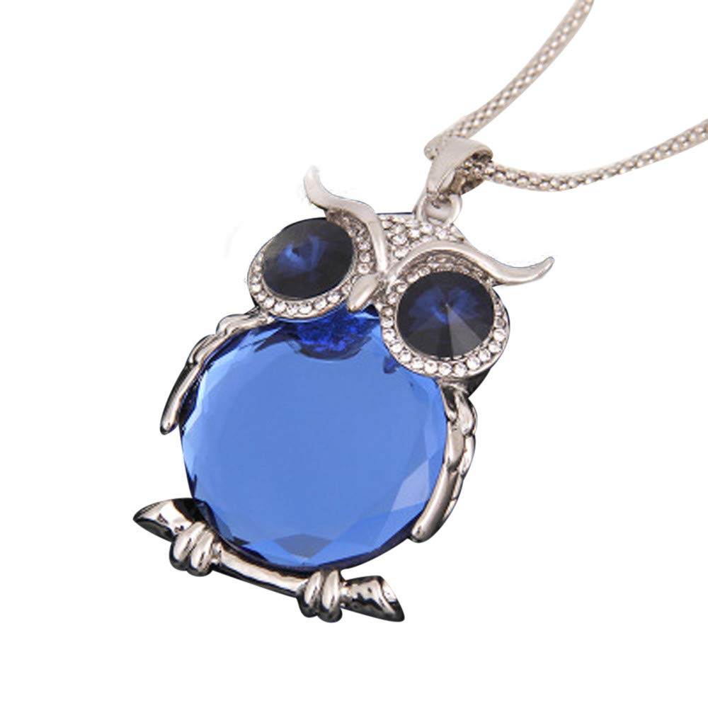 Elegant Long Pendant Rhinestone Owl Necklace for Women - Minimalist Jewelry Gift for Birthday, Party & Evening Occasions