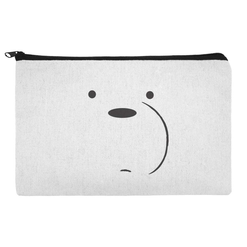 We Bare Bears Ice Bear Cosmetic Bag - Cute Cartoon Makeup Organizer Pouch for Travel & Daily Use - White One Size - Perfect for School, Gym & Toiletries Storage
