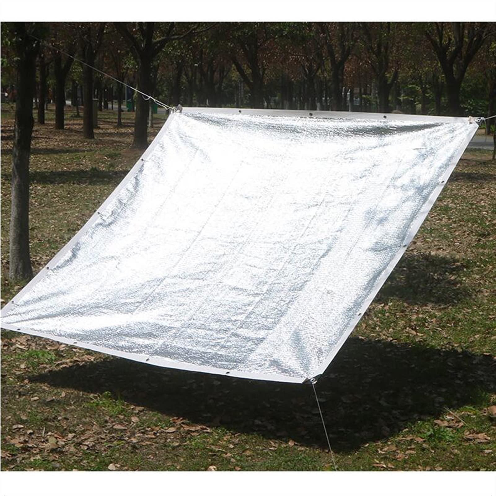 Premium Aluminet Shade Cloth 99% UV Block - Silver 4x6m (13x19ft) Outdoor Shade Tarp with Reinforced Grommets for Greenhouse, Kennel, Patio, Car & Garden Protection | Durable Sun Shade Netting for Plants, Pets & Outdoor Spaces