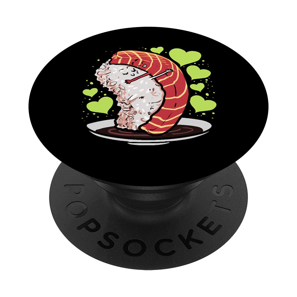 Kawaii Maki Hugging Maguro Tuna Sushi PopSockets - Swappable PopGrip Phone Grip & Stand for iPhone Samsung - Cute Anime Sushi Accessory for Phone Cases, Laptops, and Gaming Devices
