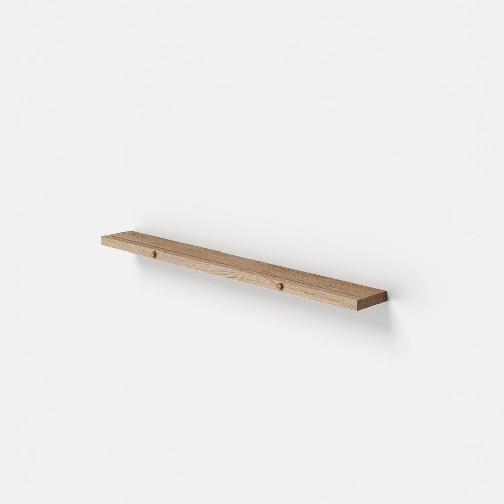 MOEBE Solid Oak Gallery Shelf - Wall Mounted Display Shelf for Photos & Decor (2 Sizes) - Perfect for Living Room, Bedroom & Office Wall Decor