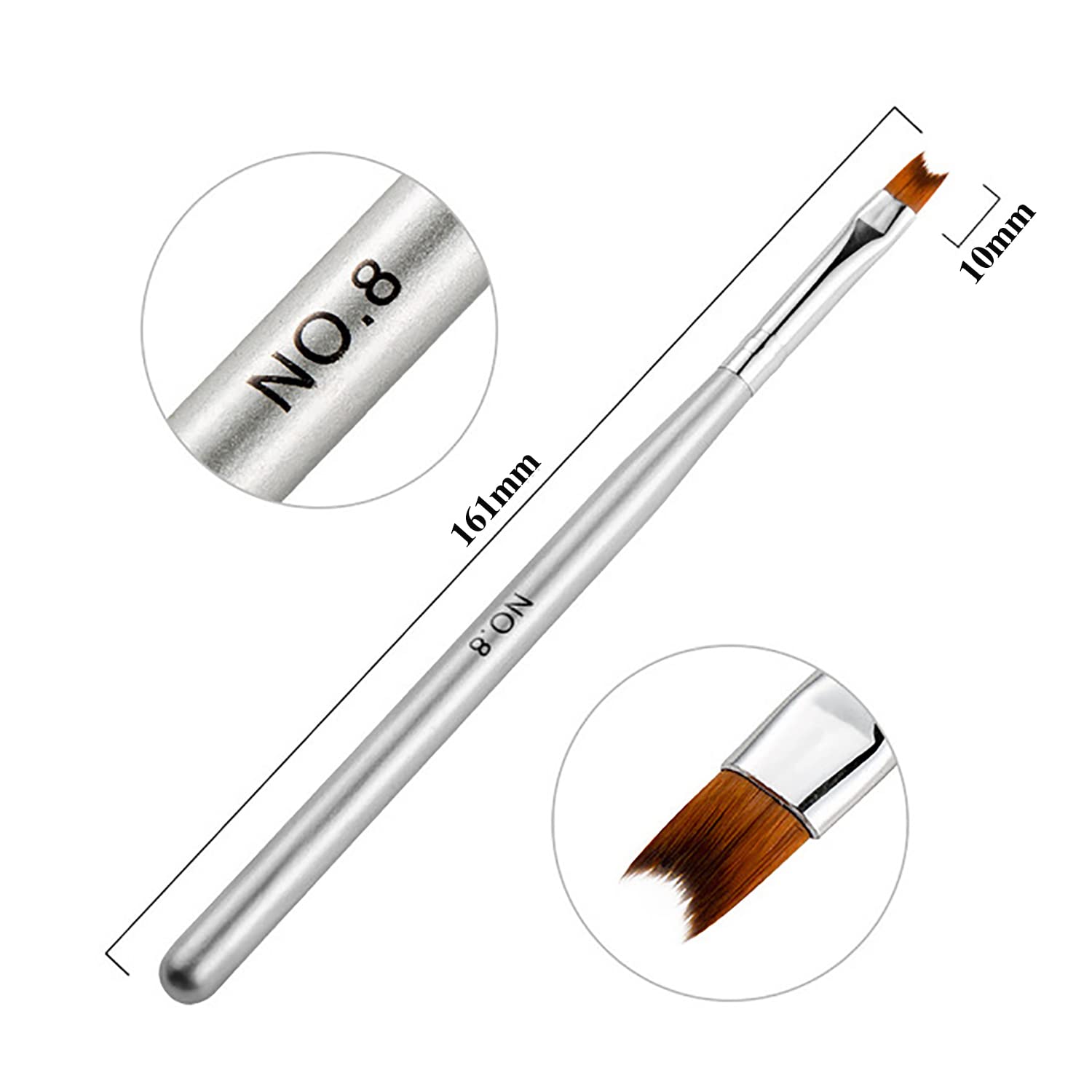 DANNEASY 6Pcs Professional Nail Art Brush Set - Ombre Brush, French Tip Brush, Nail Design Tools with 4 Replaceable Sponge Heads - Perfect for Salon, Home Manicure & DIY Nail Art
