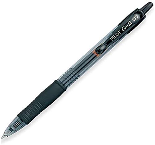 PILOT G2 Premium Refillable Retractable Gel Pens - Fine Point 0.7mm Black Ink - 12-Pack (5 Sets) for Office, School, Note Taking & Gift Giving