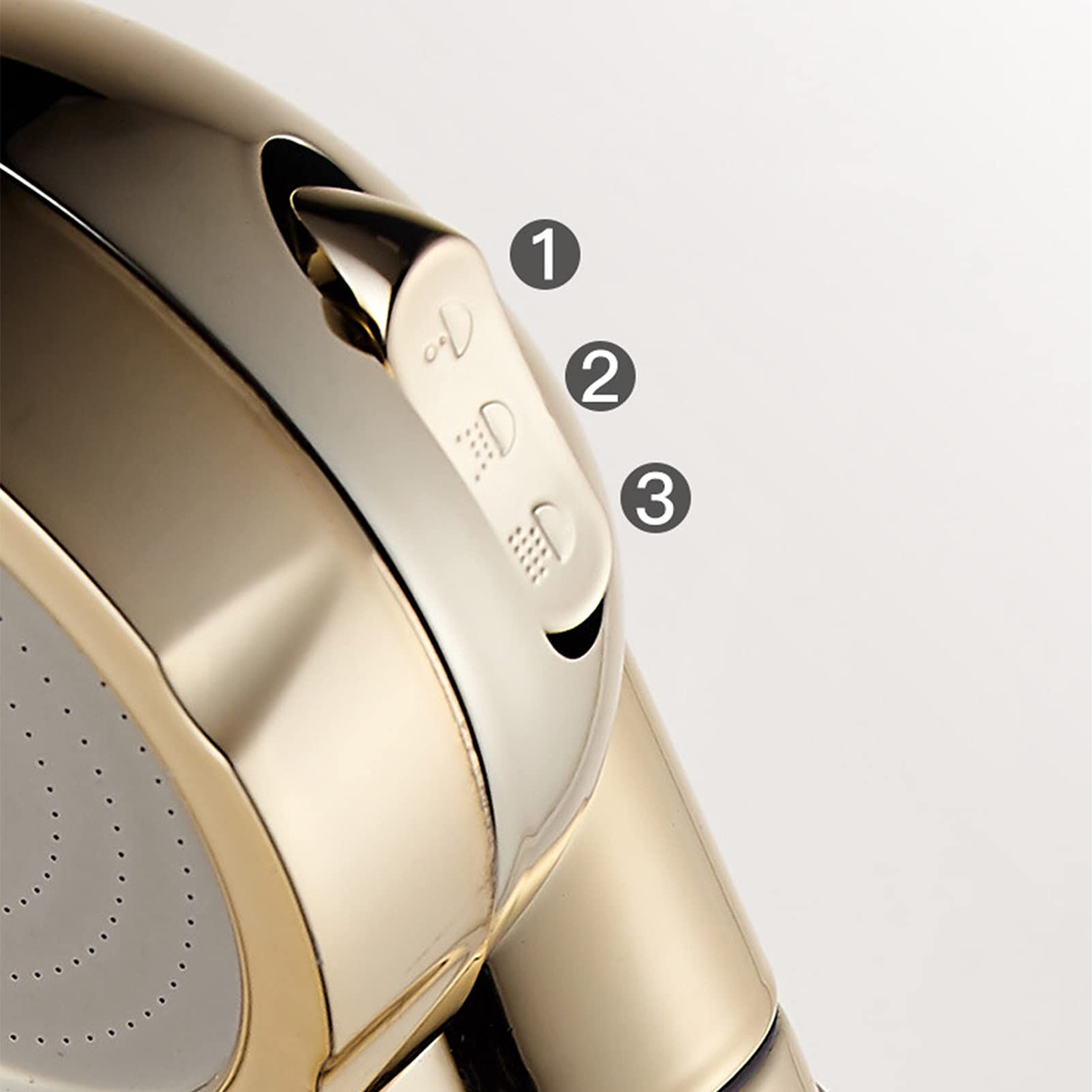 3-Function Handheld Shower Head with High Pressure - Gold Bathroom Shower Accessories for Hotel & Home Use - Perfect for Relaxing Massage and Water Saving
