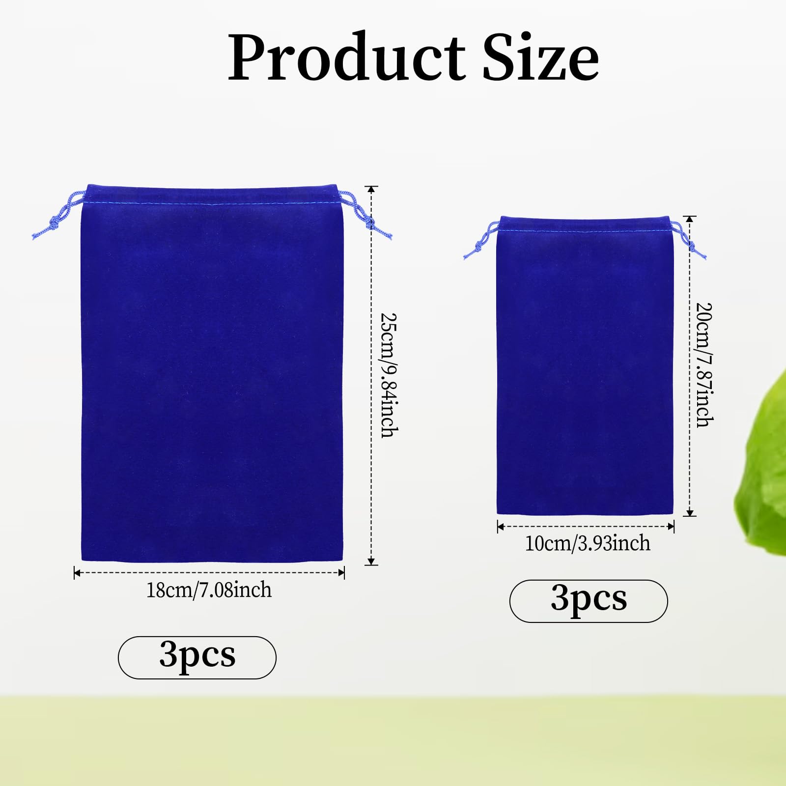 Premium 6-Piece Velvet Drawstring Storage Bags - Adjustable Toy Organizer Pouch for Adults, Travel & Camping (7×9.8
