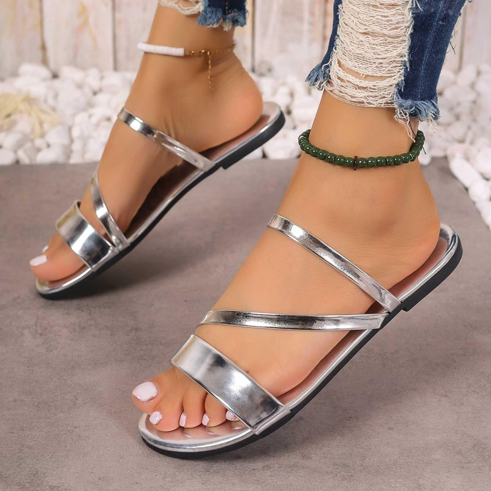 Oelaio Women's Summer Dressy Boho Sandals - Plus Size Flat & Heeled Sandals for Women, Size 7.5 | Comfortable & Stylish for Beach, Vacation, and Casual Outings