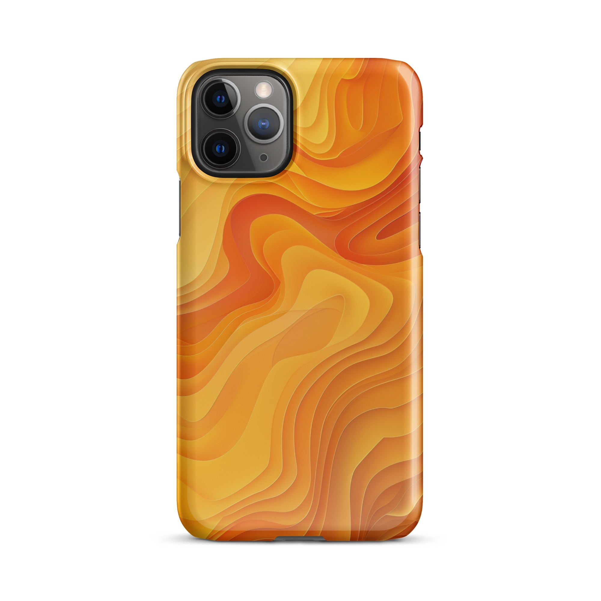 Abstract Yellow Snap Phone Case for iPhone 14/13/12/11 Pro Max - Trendy Protective Cover with Shock Absorption for Everyday Use, Travel & Outdoor Activities