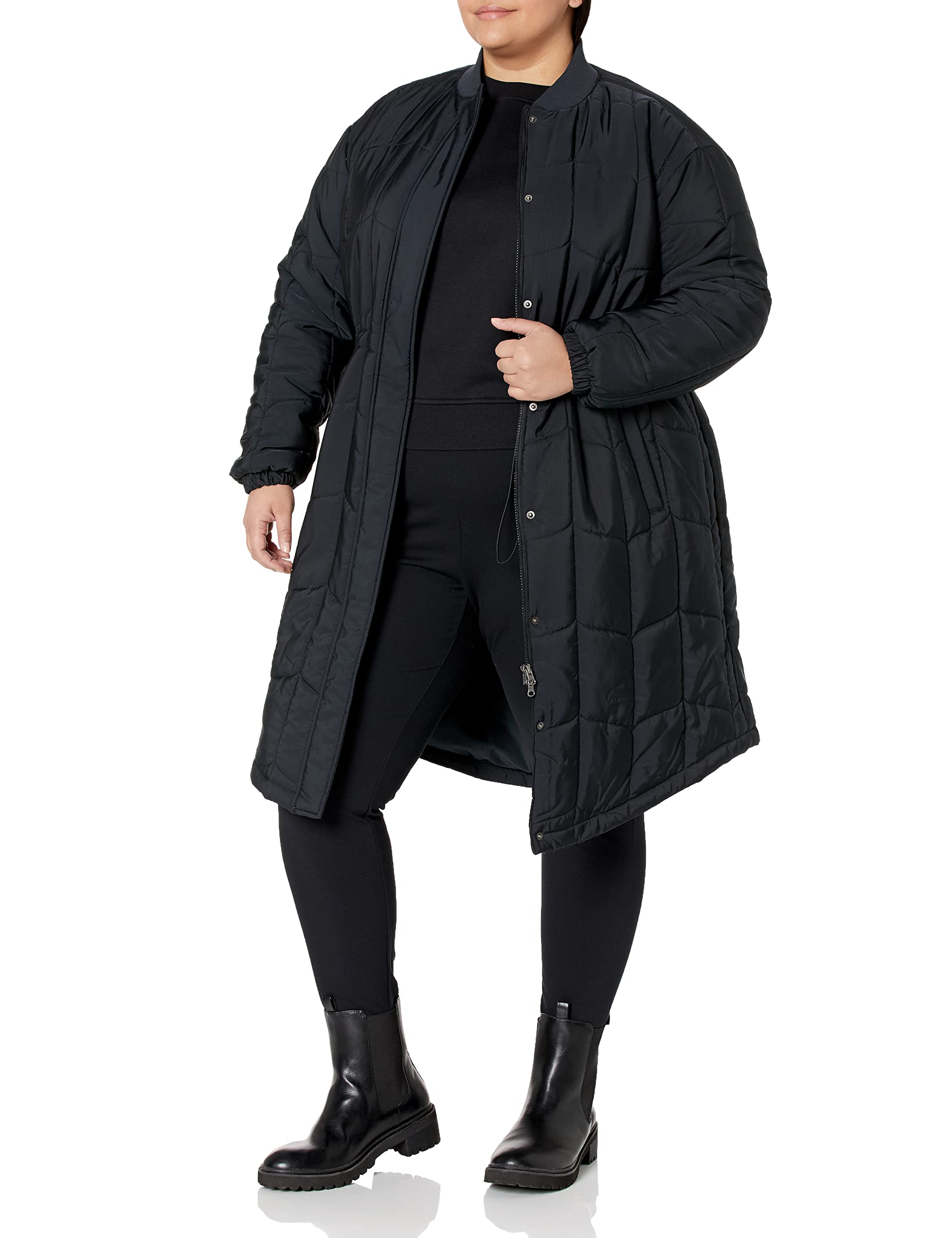 Amazon Essentials Women's Oversized Quilted Coat - Plus Size Winter Jacket with Warm Filling, Water-Resistant Outer Shell for Cold Weather (Perfect for Outdoor Activities, Commuting & Casual Wear)