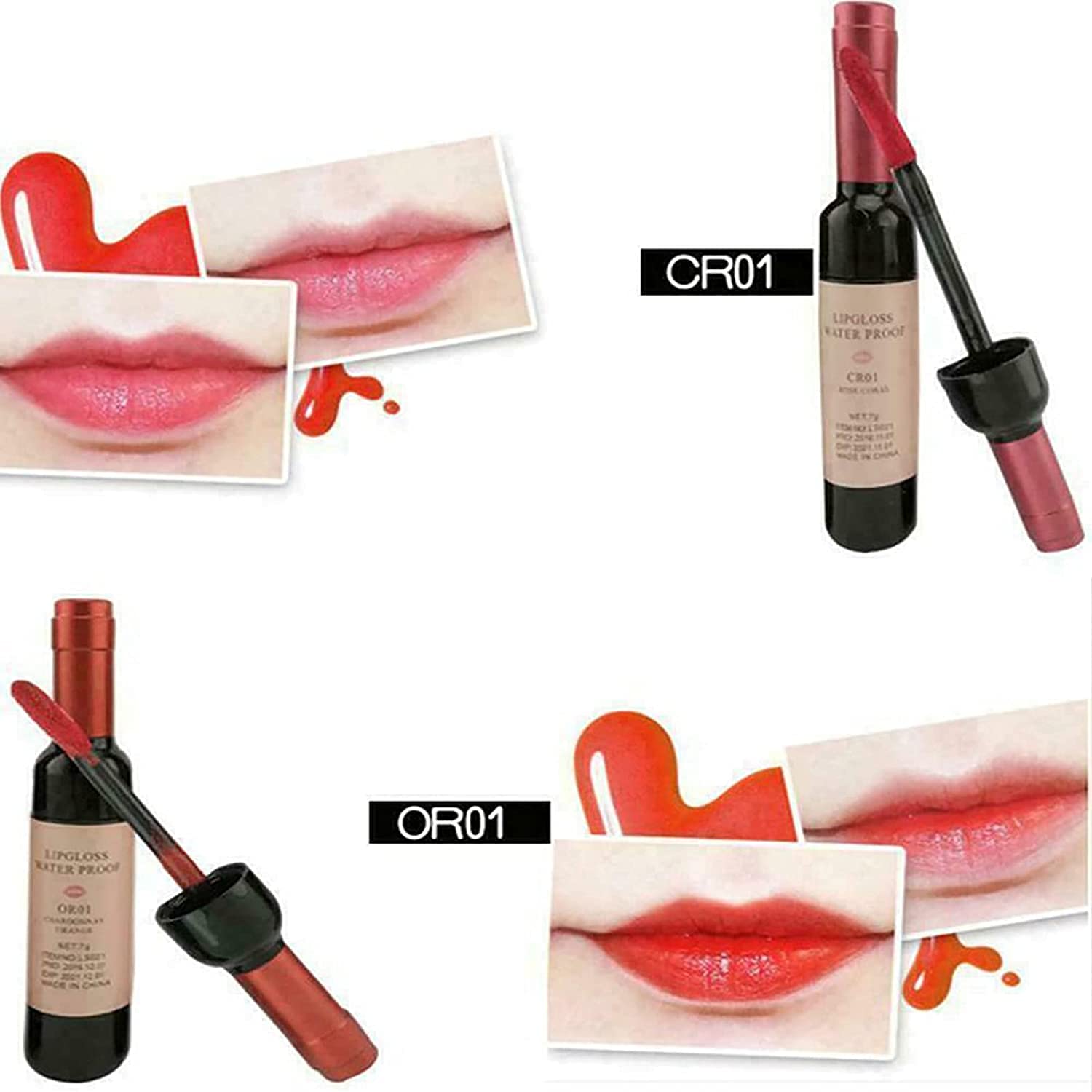 Long Lasting Matte Liquid Lipstick - Waterproof Wine Red Lip Tint & Gloss Set with Mini Bottle Design | Perfect for Party Makeup, Date Night & Special Occasions (CR01)