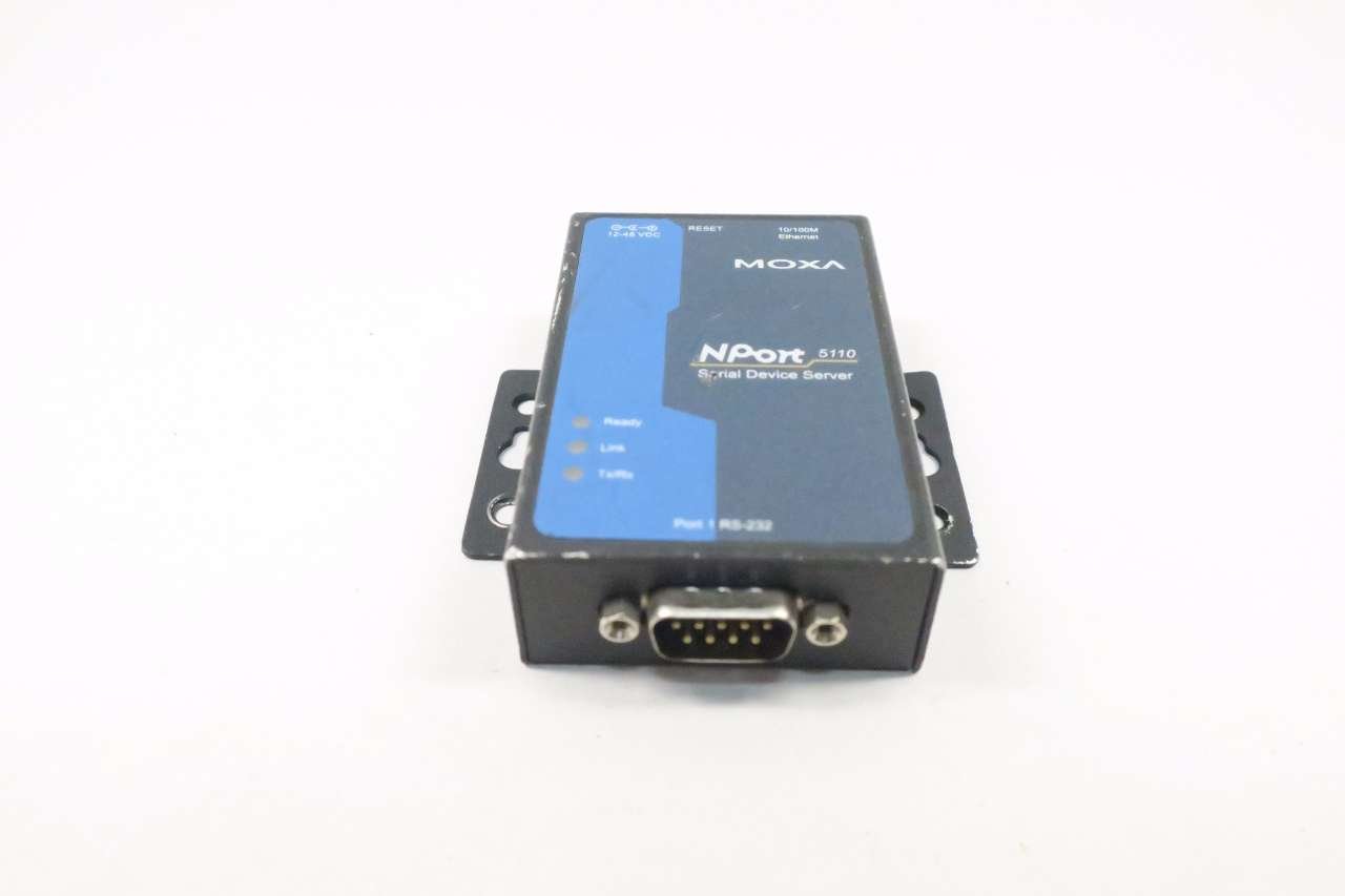 MOXA NPORT 5110 Serial Device Server - 12-48V DC, 200mA, Rev 2.0, RS-232 (D539724) - Industrial Networking Solution for Remote Serial Communication & Automation Control