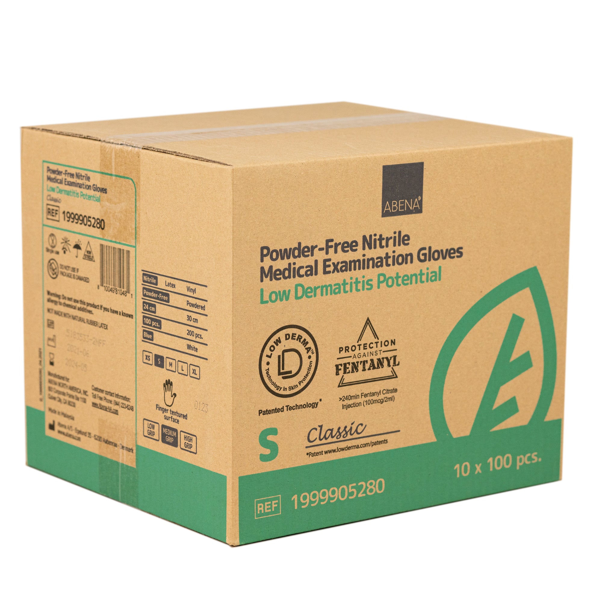 Abena Nitrile Gloves - Chemotherapy Approved, Latex-Free, Powder-Free Disposable Gloves for Medical Use, Food Handling & Cleaning - 100/Box