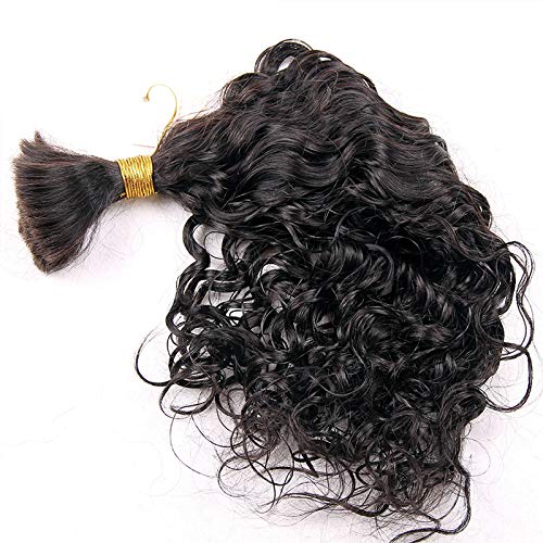 Brazilian Virgin Human Hair Extensions 20 Inch Wet and Wavy Curly Bulk Hair 100g (Color #4) - Perfect for Braiding, Weaving, and Natural Hairstyles