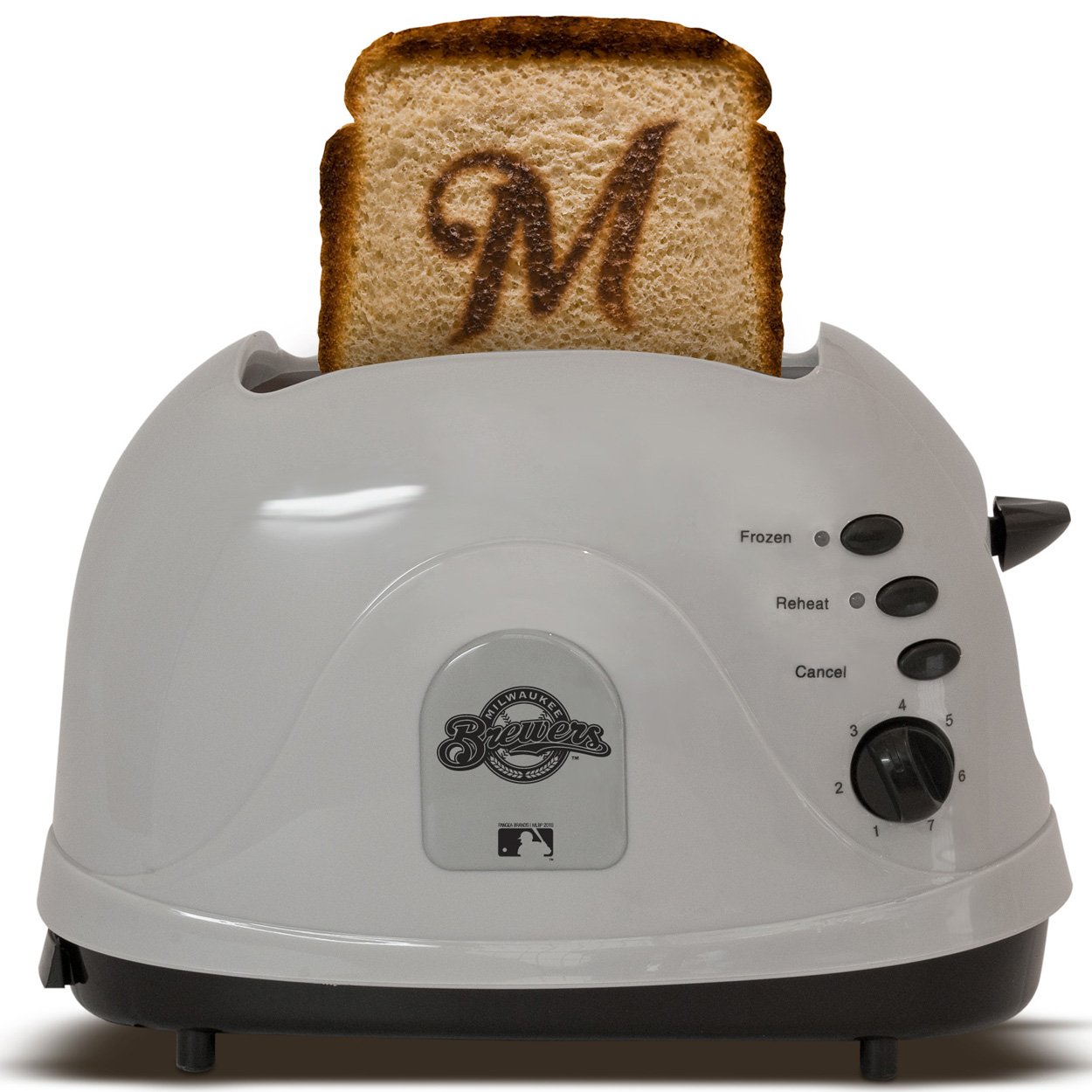 MLB Milwaukee Brewers Team Logo Toaster - 2 Slice Stainless Steel Bread Toaster with Team Logo - Perfect for Game Day Breakfast & Baseball Fan Gifts