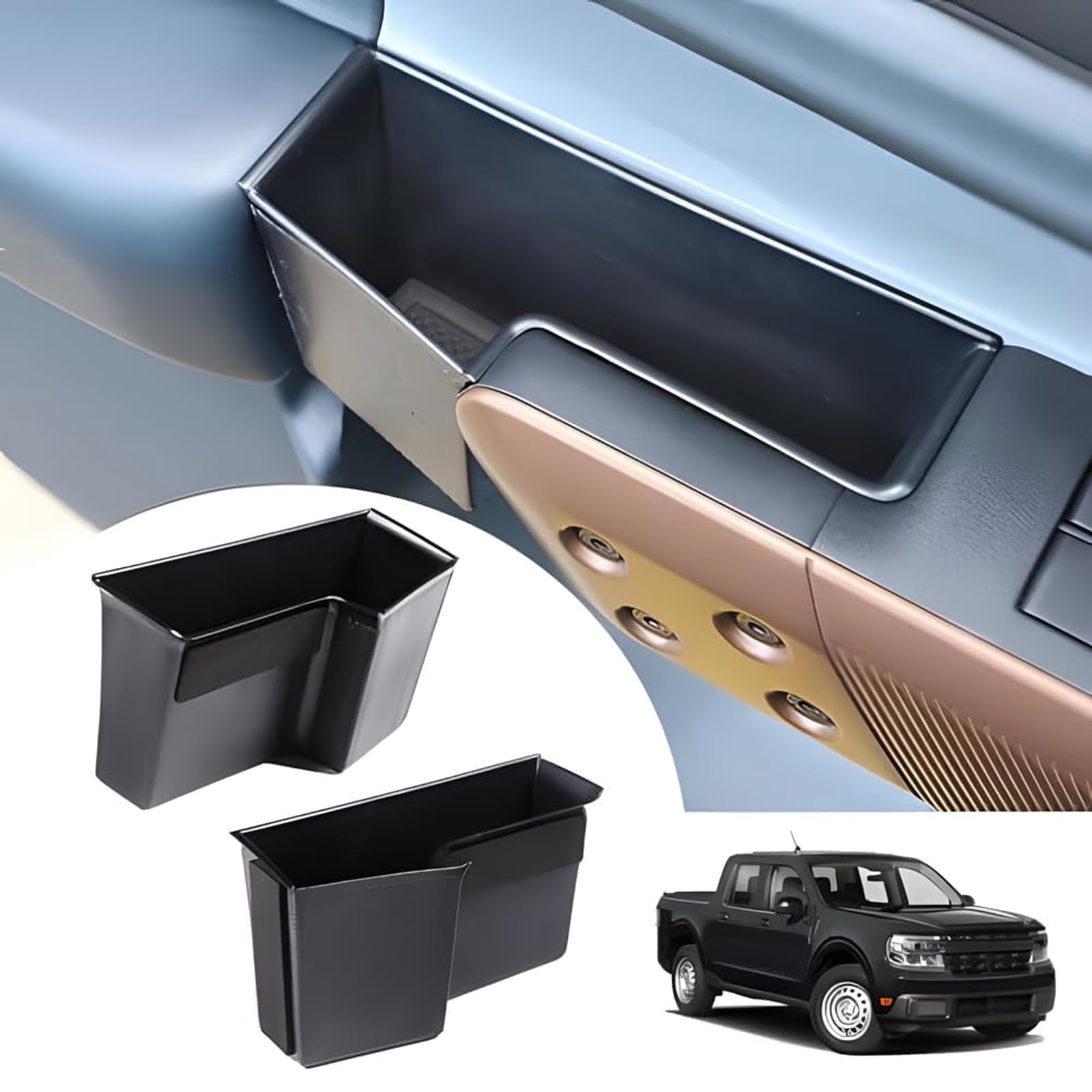 2022-2025 Ford Maverick Car Door Side Storage Box Organizer - 2PC Armrest Phone Pocket Insert Accessories | Perfect for Road Trips, Commuting & Daily Storage Needs