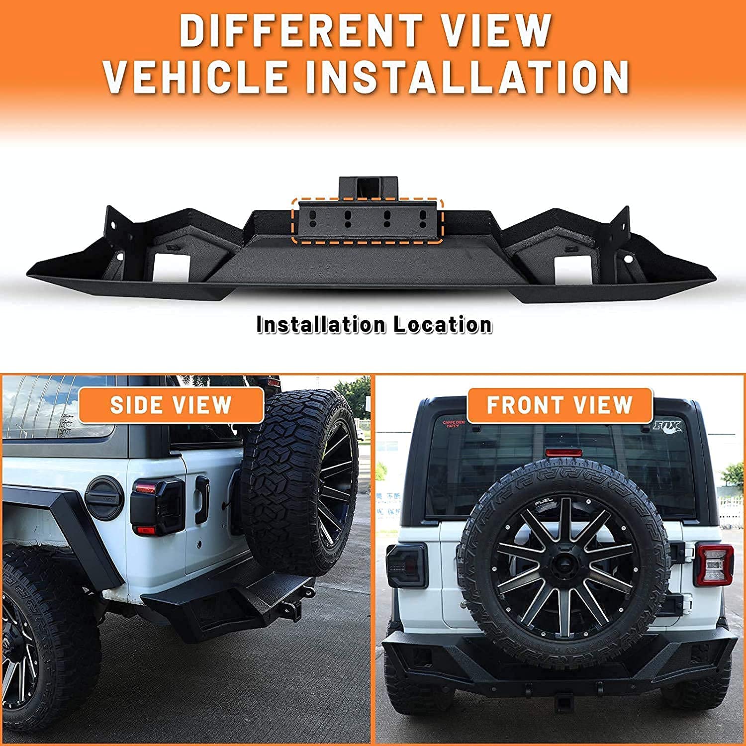 NIXON OFFROAD Front Bumper Replacement for 2007-2017 Jeep Wrangler JK JKU with Fog Light Mounts - Heavy Duty Steel Off-Road Bumper for Enhanced Protection & Style (Perfect for Trail Riding & Off-Road Adventures)