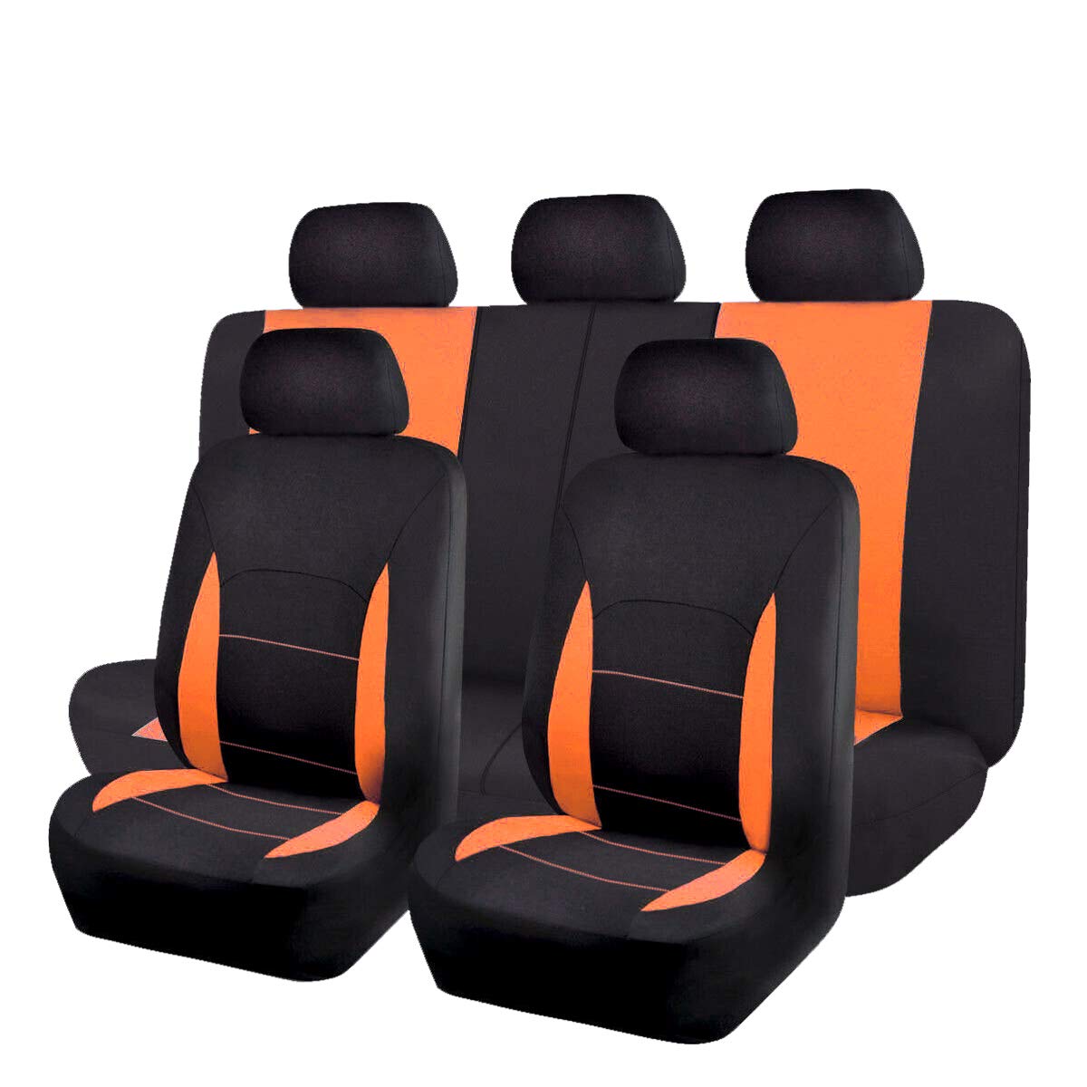 Premium Polyester Car Seat Covers for Front Seats & Rear Bench - Universal Fit for Cars, Trucks & SUVs | Easy Installation, Split Design for Classic & Modern Vehicles | Perfect for Daily Commute, Road Trips & Family Protection